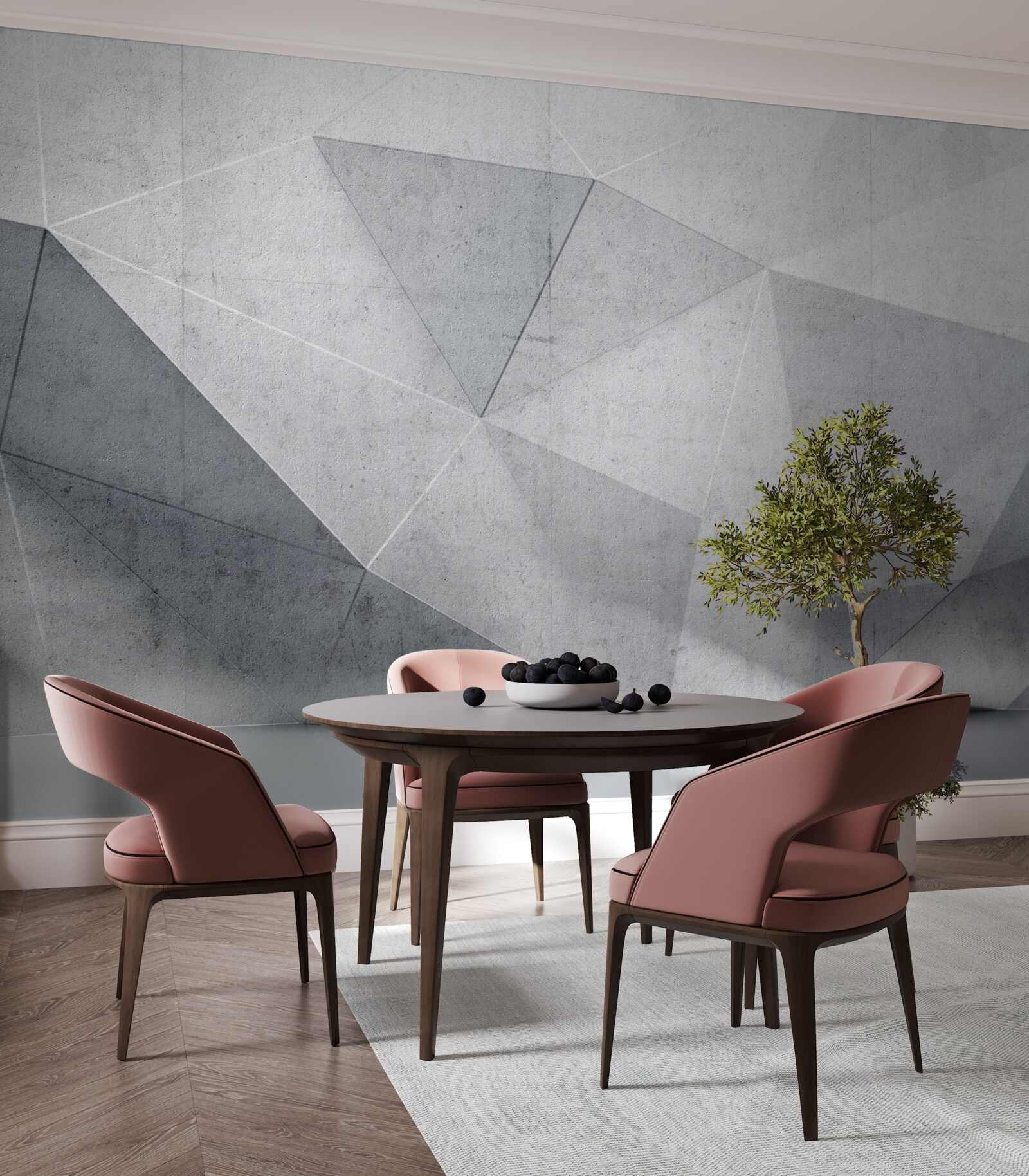 Papier peint triangles gris dans un style abstrait