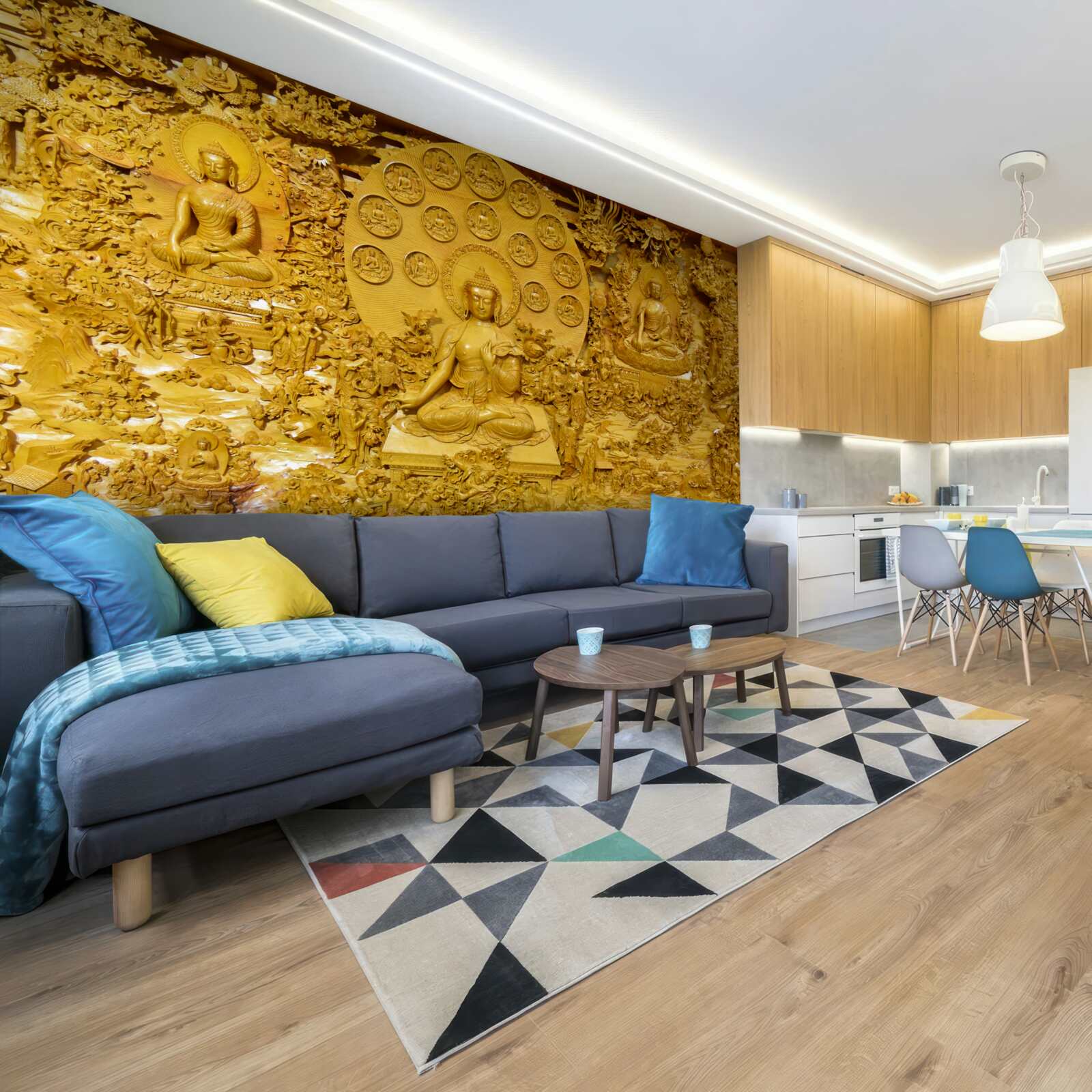 Papier peint tableau du tibet avec motifs