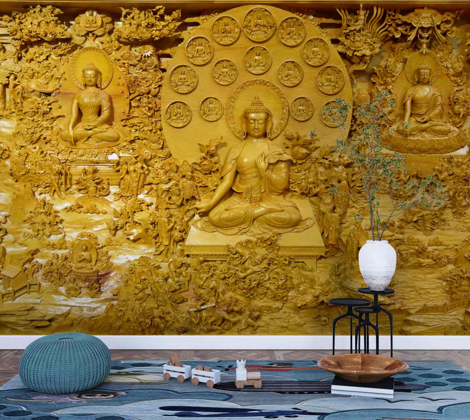 Papier peint tableau du tibet avec motifs