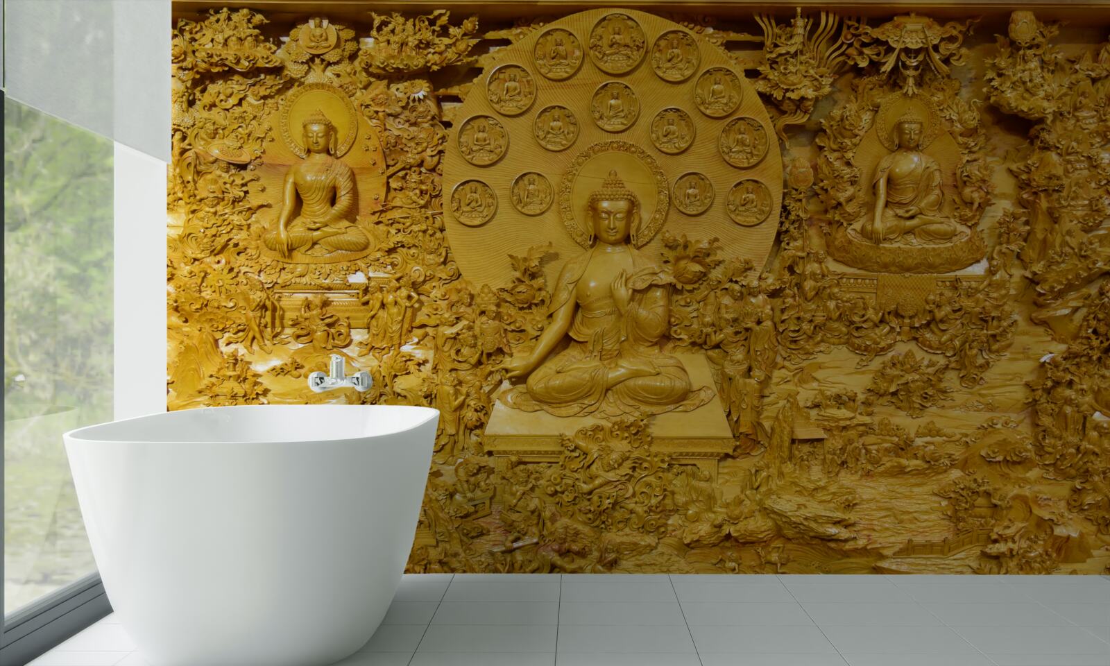 Papier peint tableau du tibet avec motifs