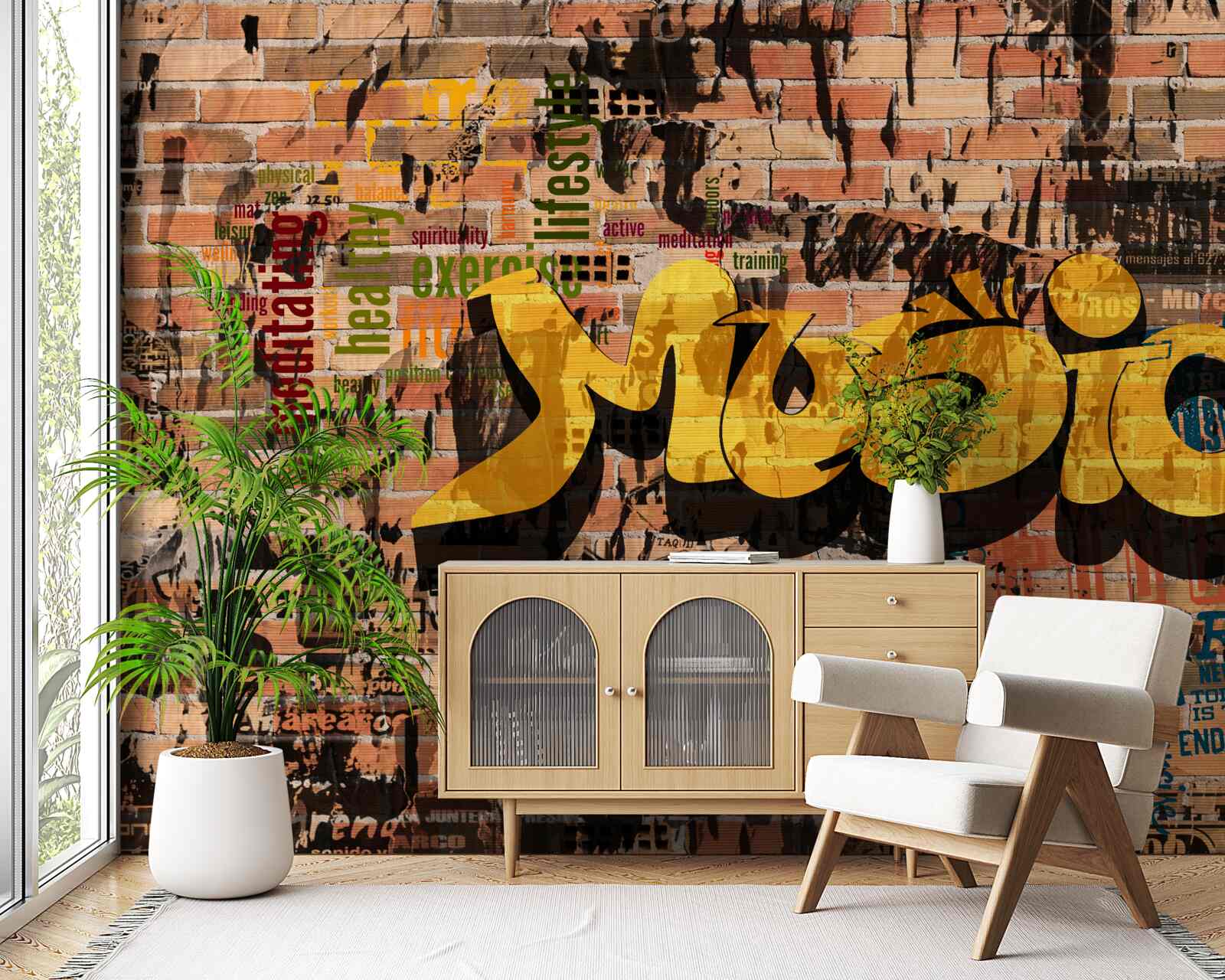 Papier peint graffiti en son