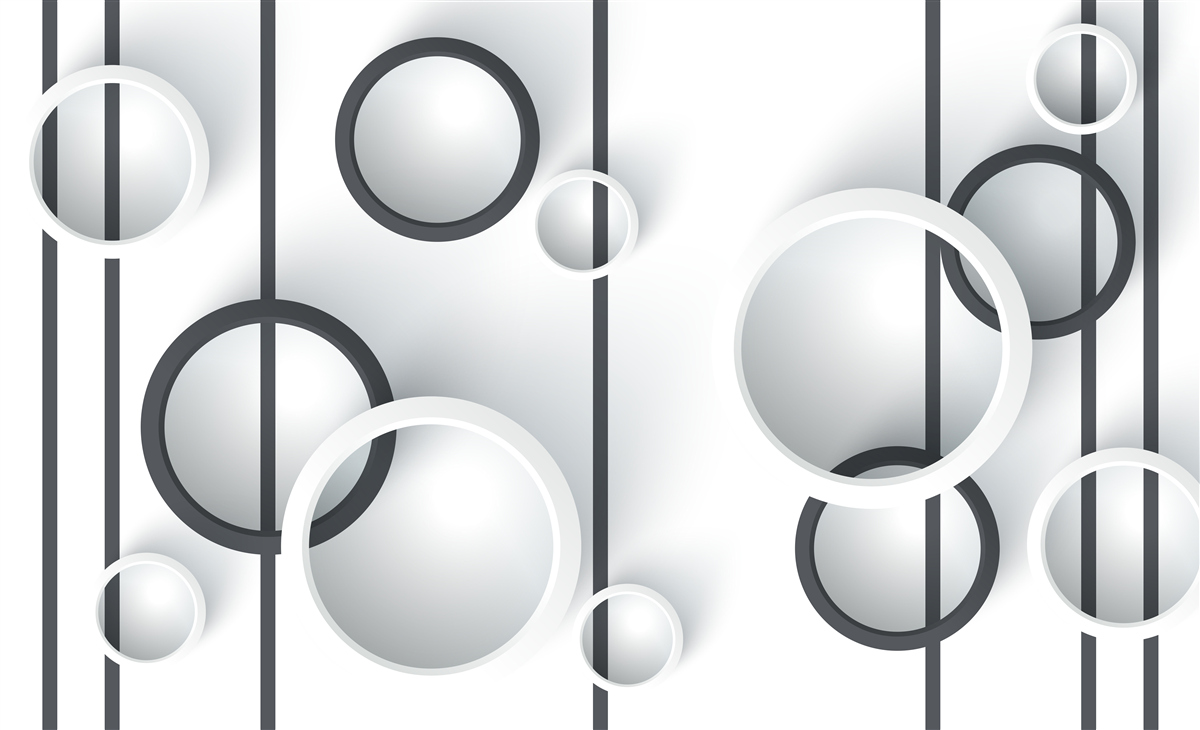 Papier peint cercles et lignes dans l'abstraction