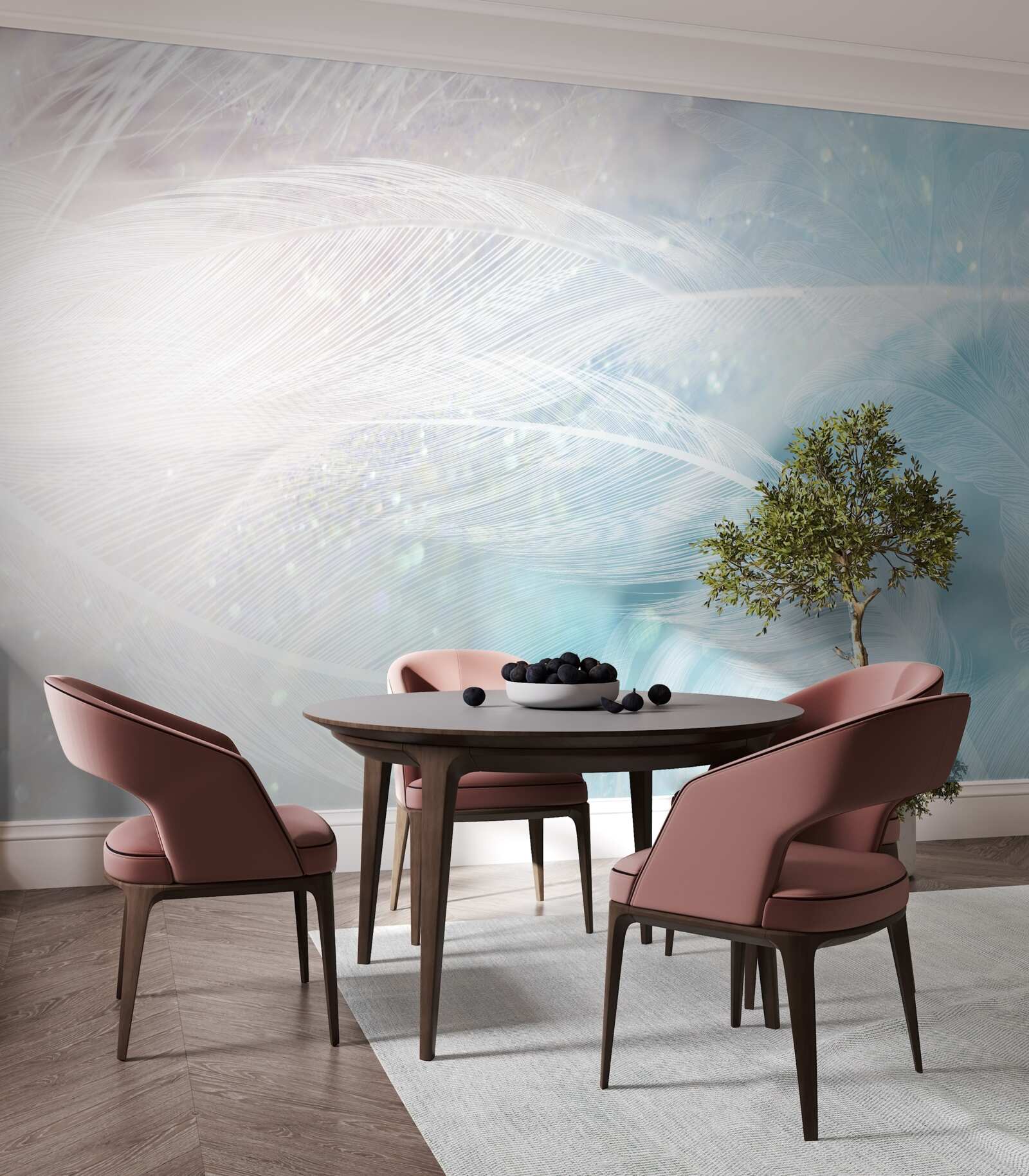 Papier peint plumes dans l'abstrait