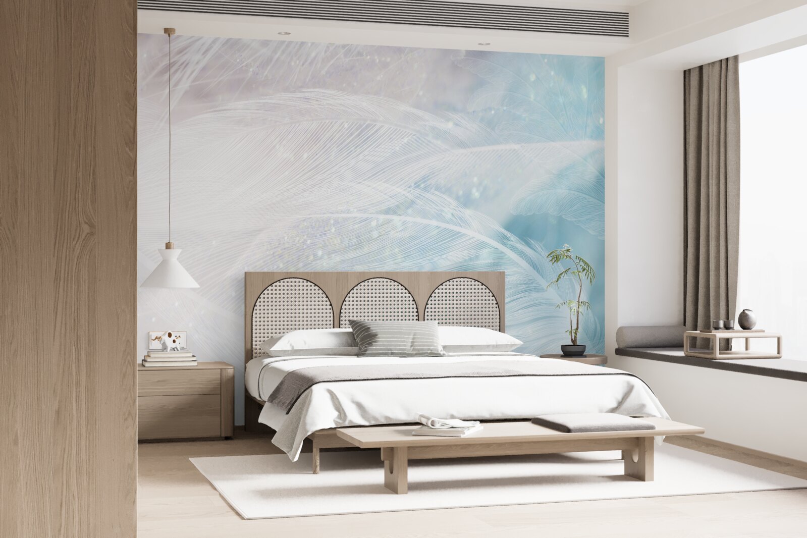 Papier peint plumes dans l'abstrait