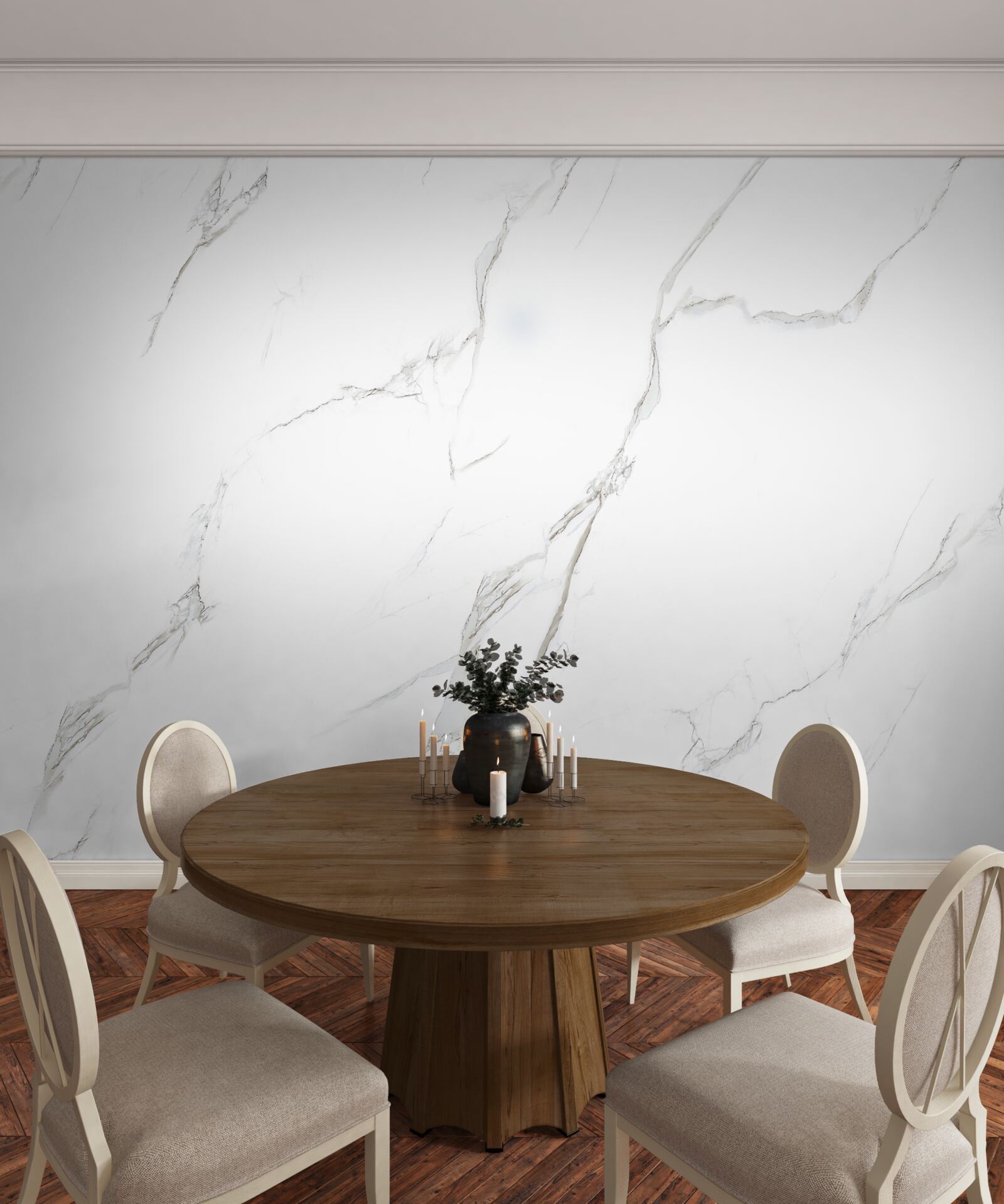 Papier peint marbre blanc