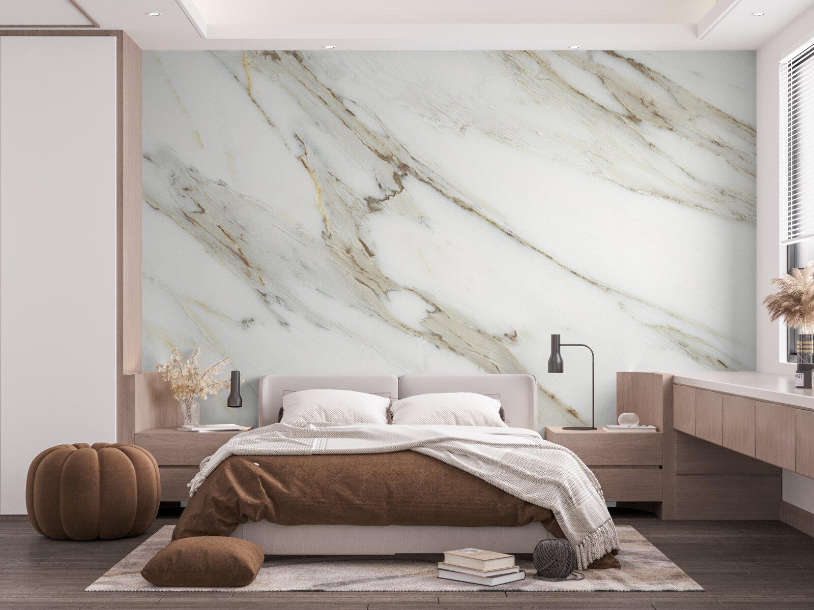 Papier peint or et argent avec marbre