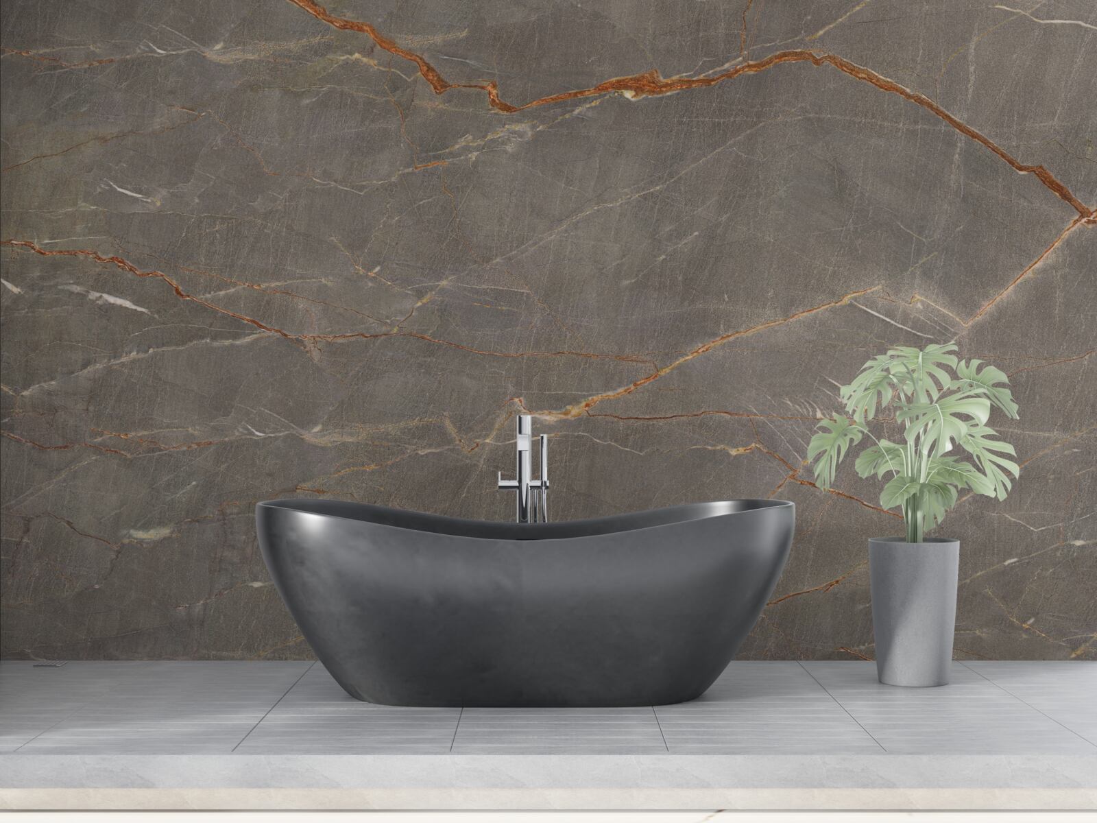 Papier peint marbre brun avec teinte dorée