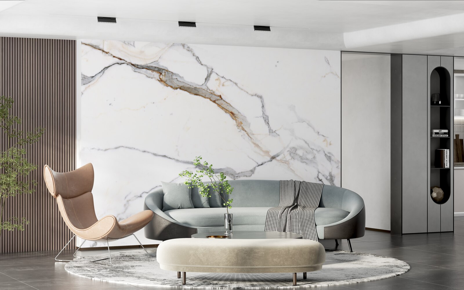 Papier peint marbre avec un motif d'onde flou