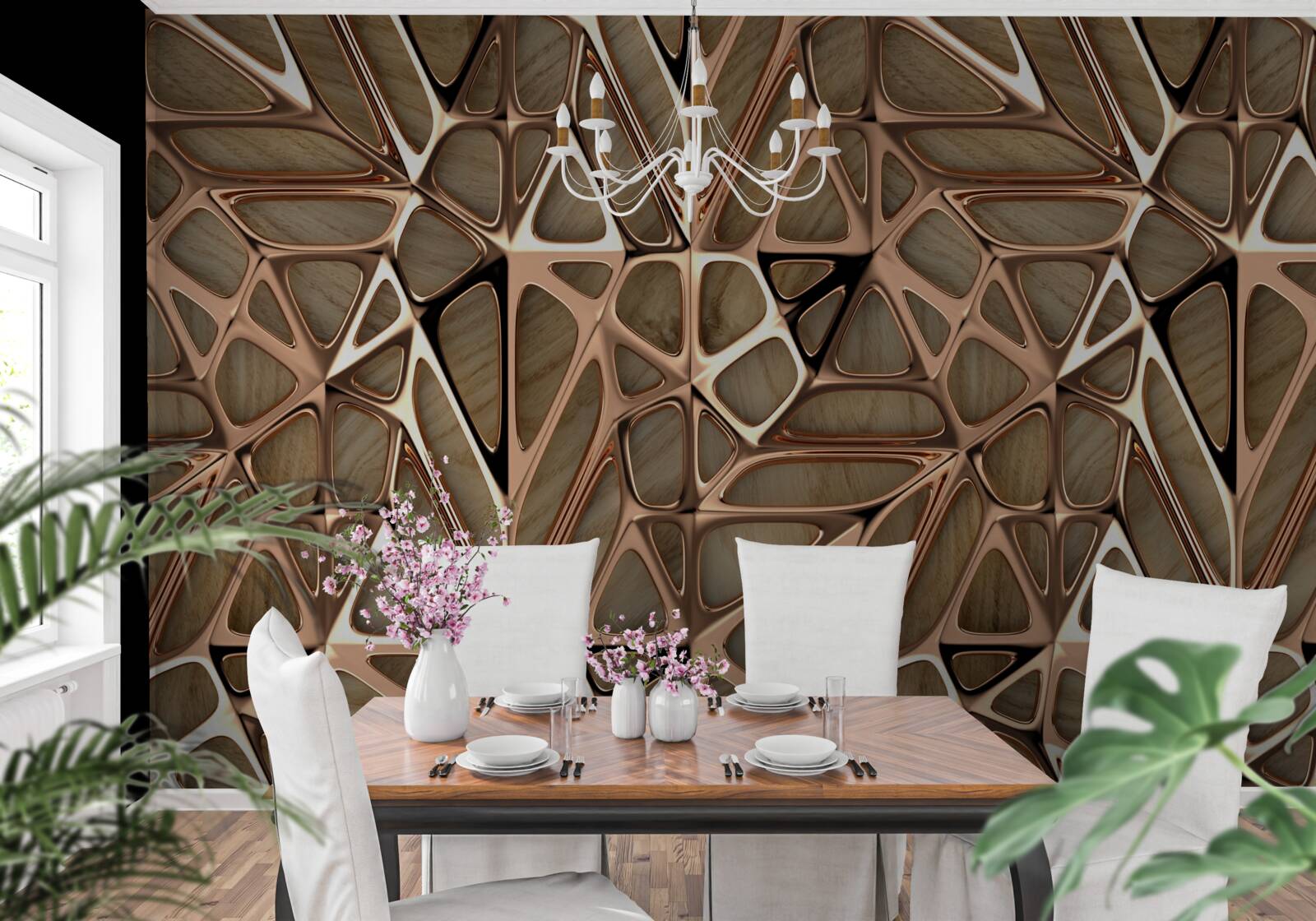 Papier peint textures de bois et de métal