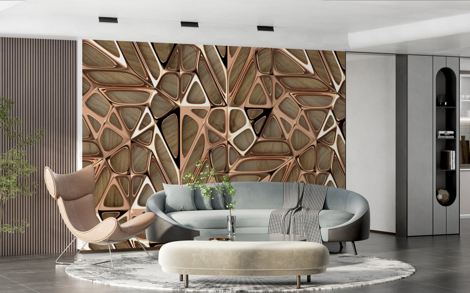 Papier peint textures de bois et de métal