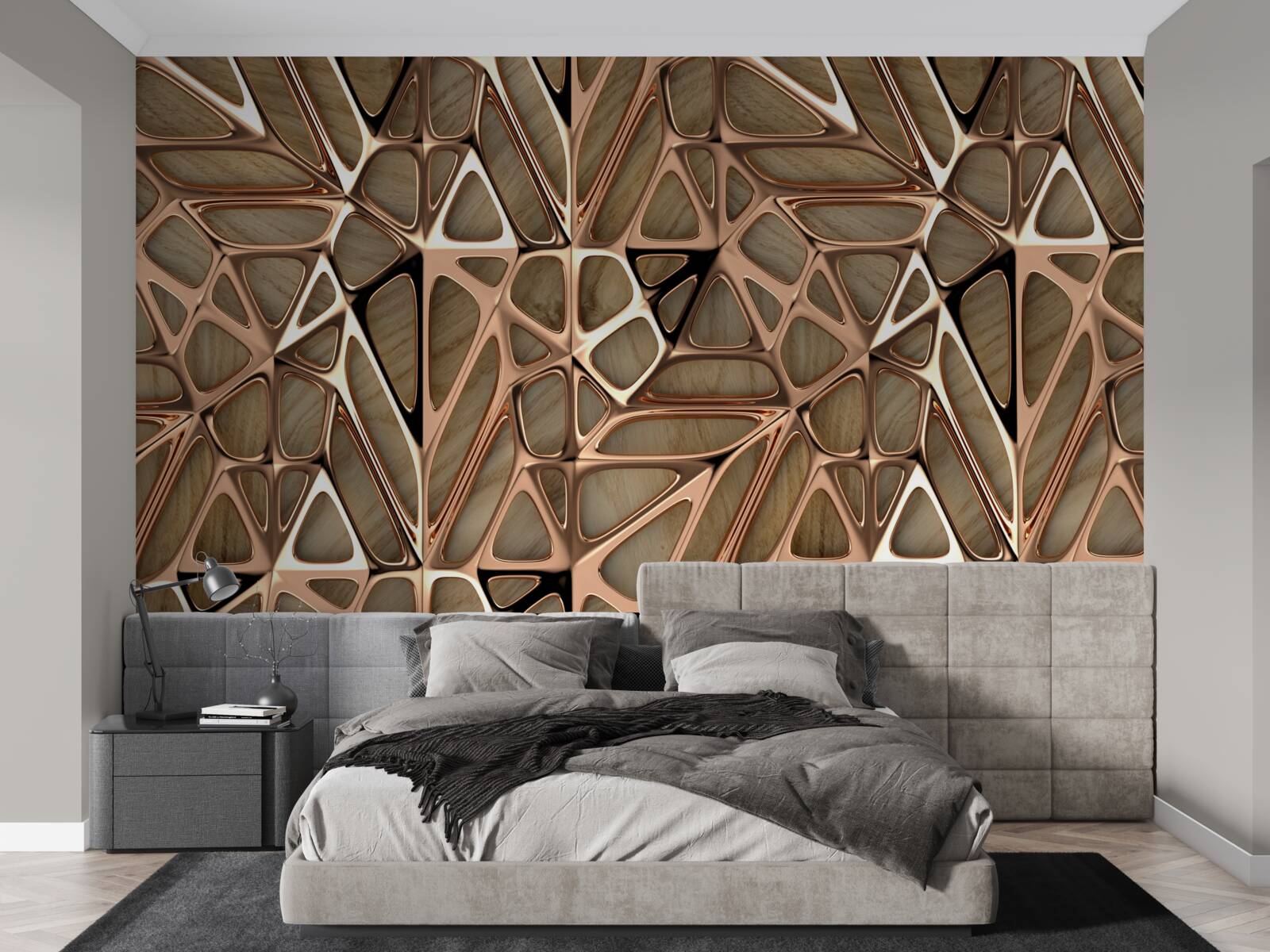 Papier peint textures de bois et de métal