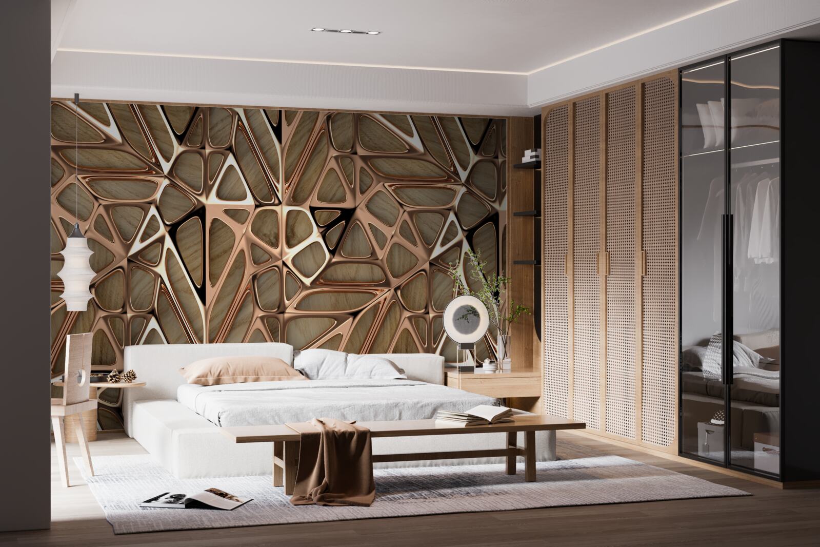 Papier peint textures de bois et de métal