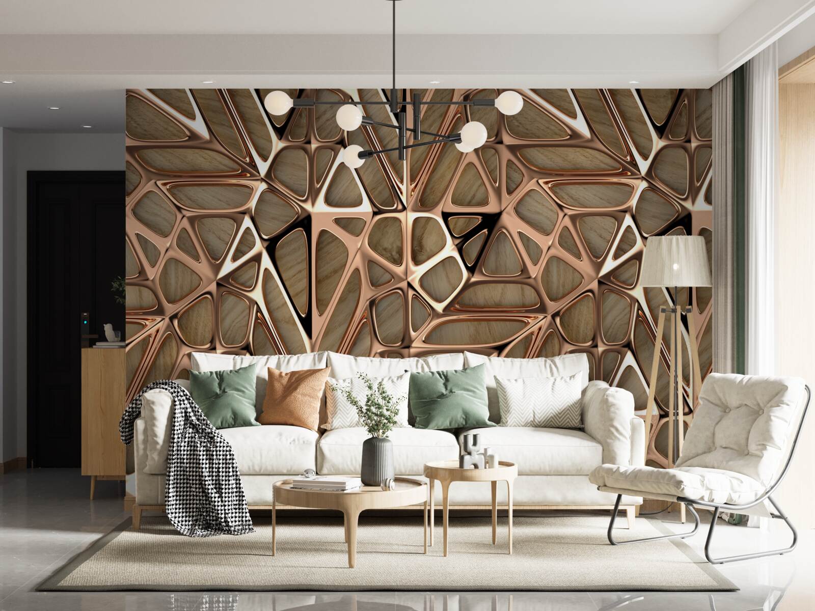 Papier peint textures de bois et de métal