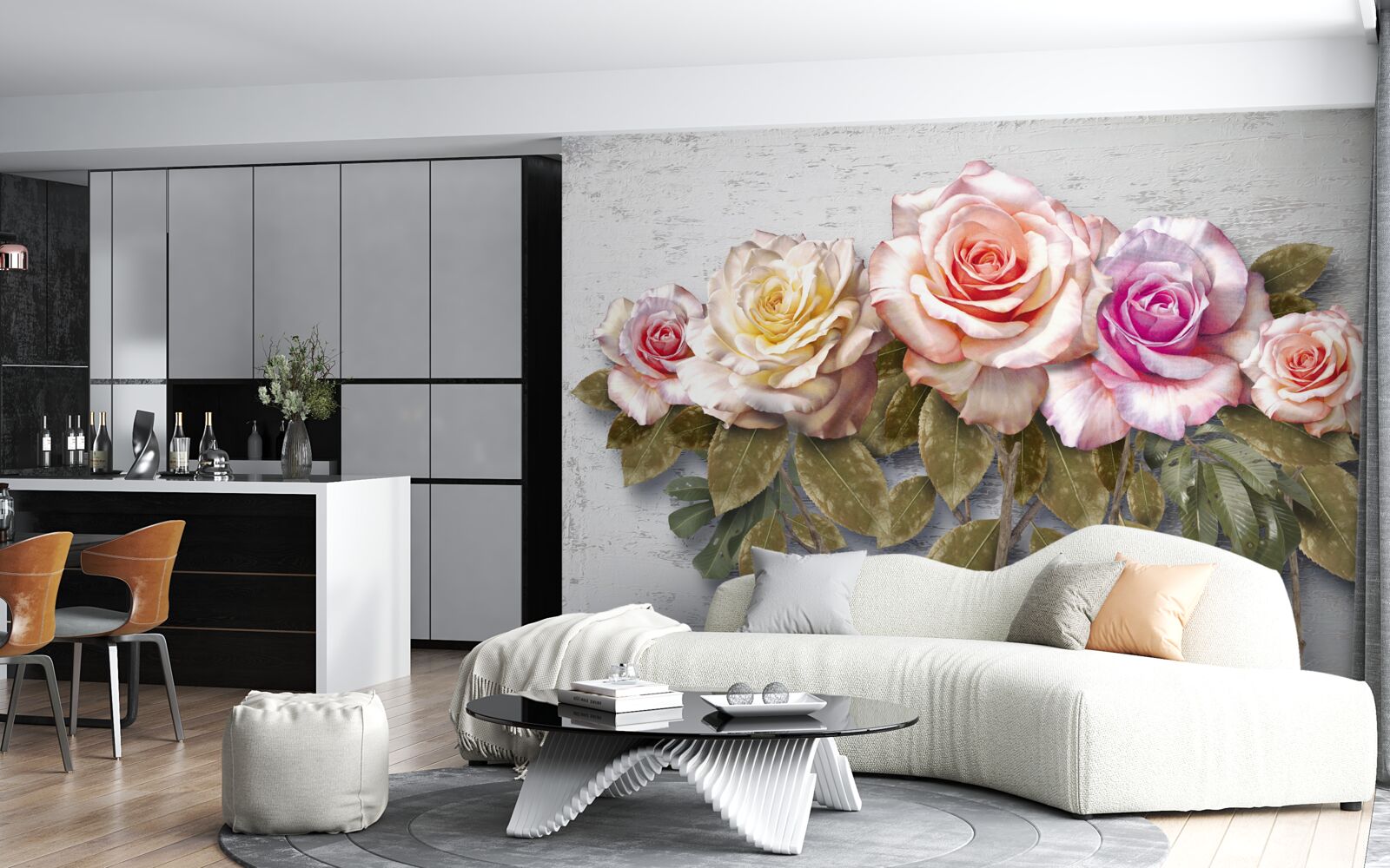 Papier peint un bouquet de roses magnifiques