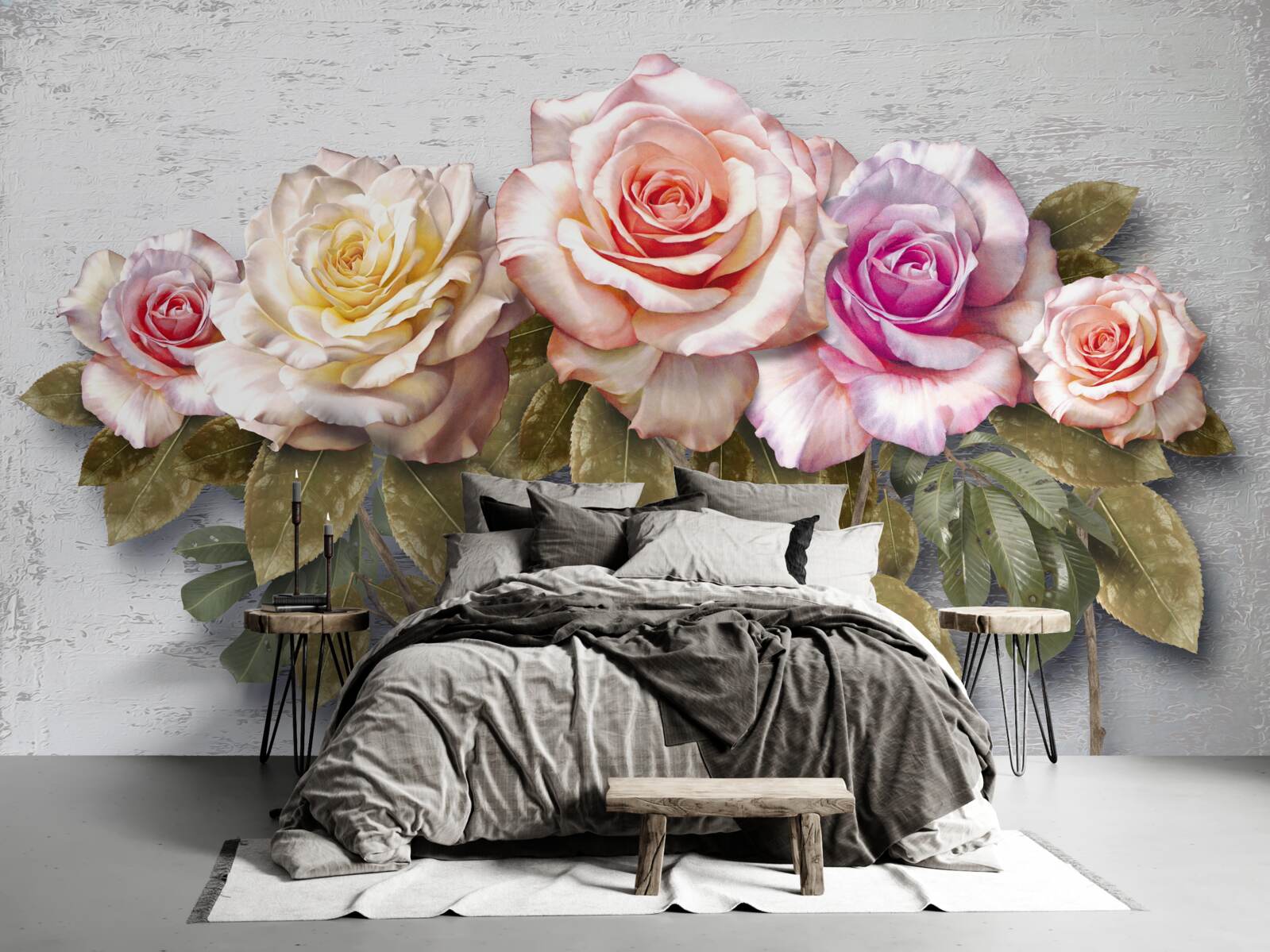 Papier peint un bouquet de roses magnifiques