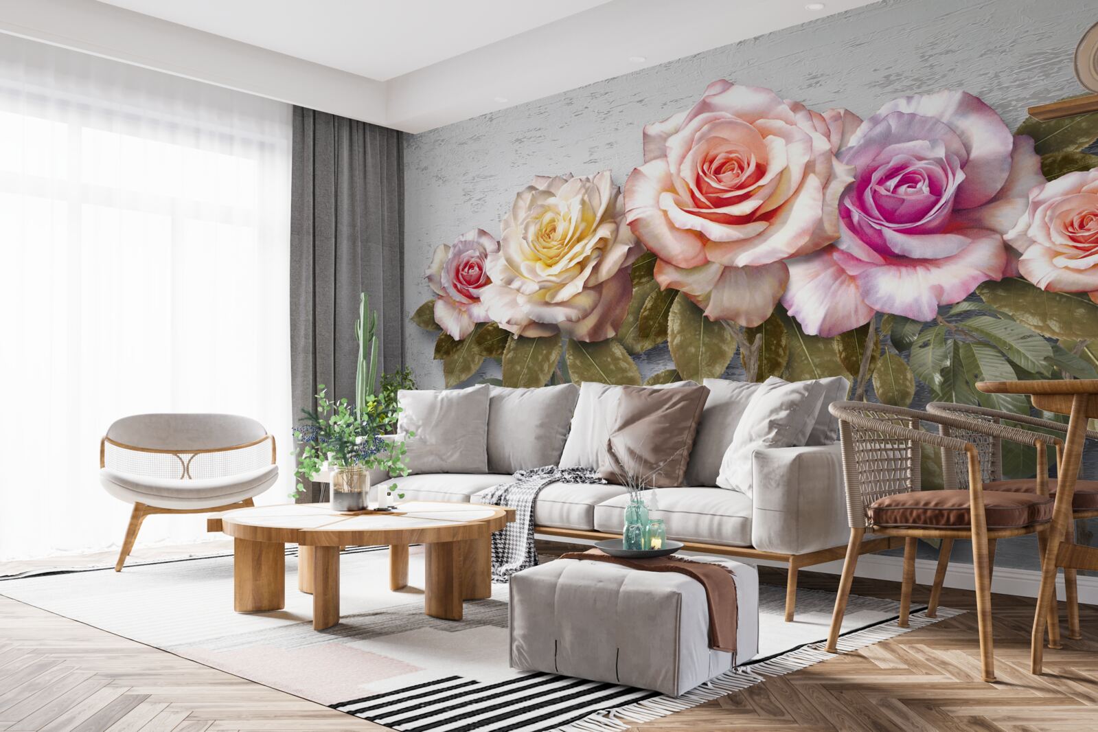 Papier peint un bouquet de roses magnifiques