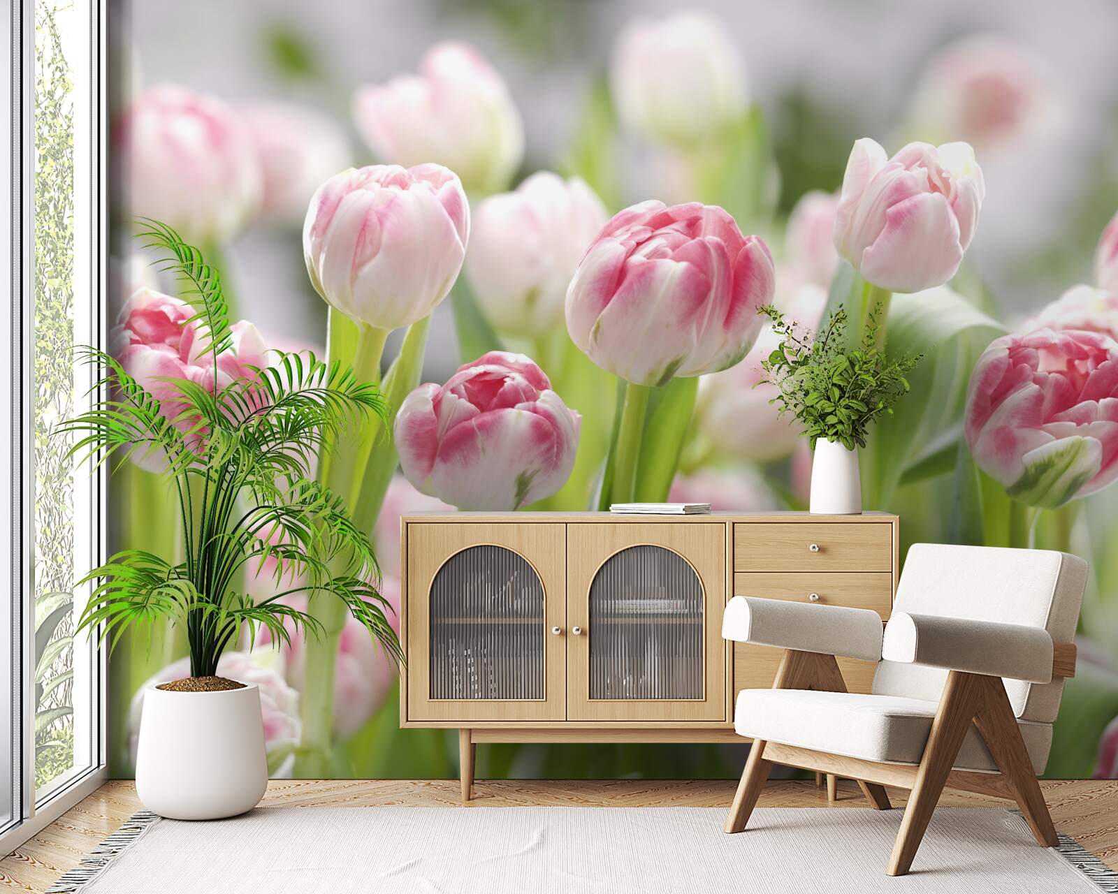 Papier peint bourgeons de tulipe non ouverts