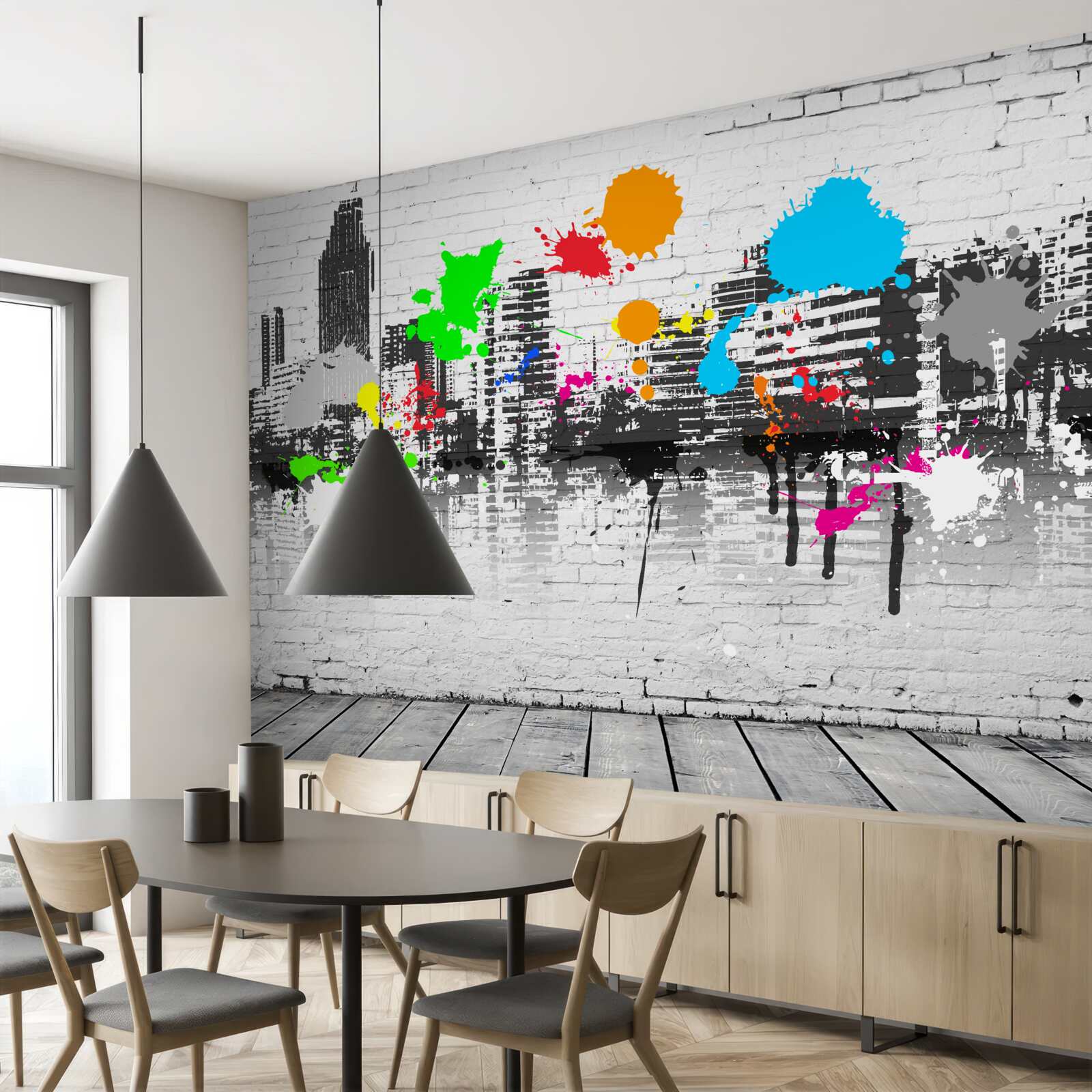 Papier peint graffiti sur mur urbain