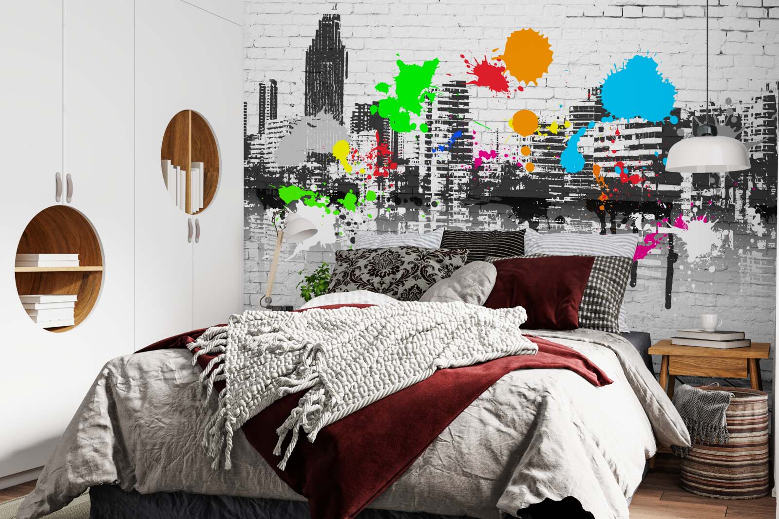 Papier peint graffiti sur mur urbain