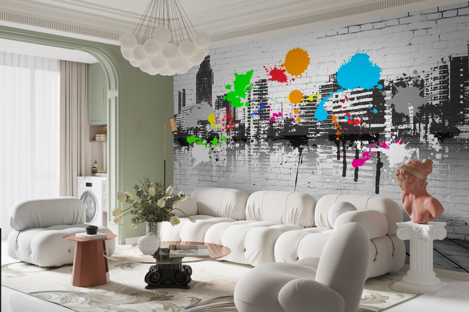 Papier peint graffiti sur mur urbain