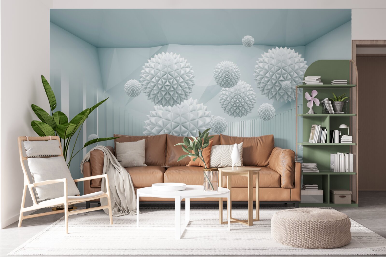 Papier peint boules tridimensionnelles avec des bords tranchants flottants