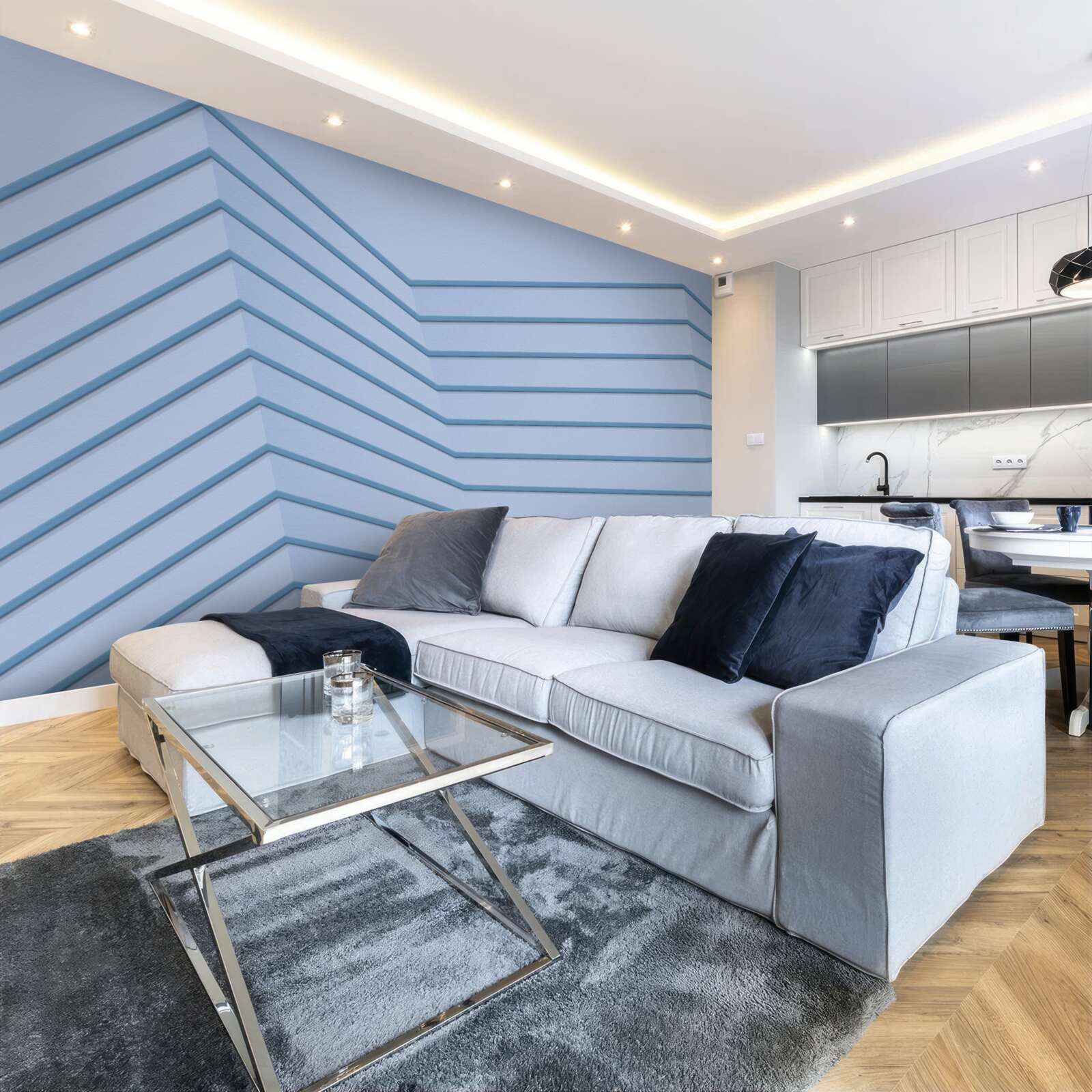 Papier peint les lignes bleues sont abstraites