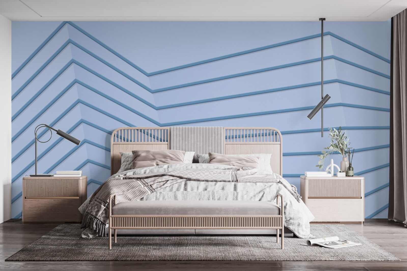 Papier peint les lignes bleues sont abstraites