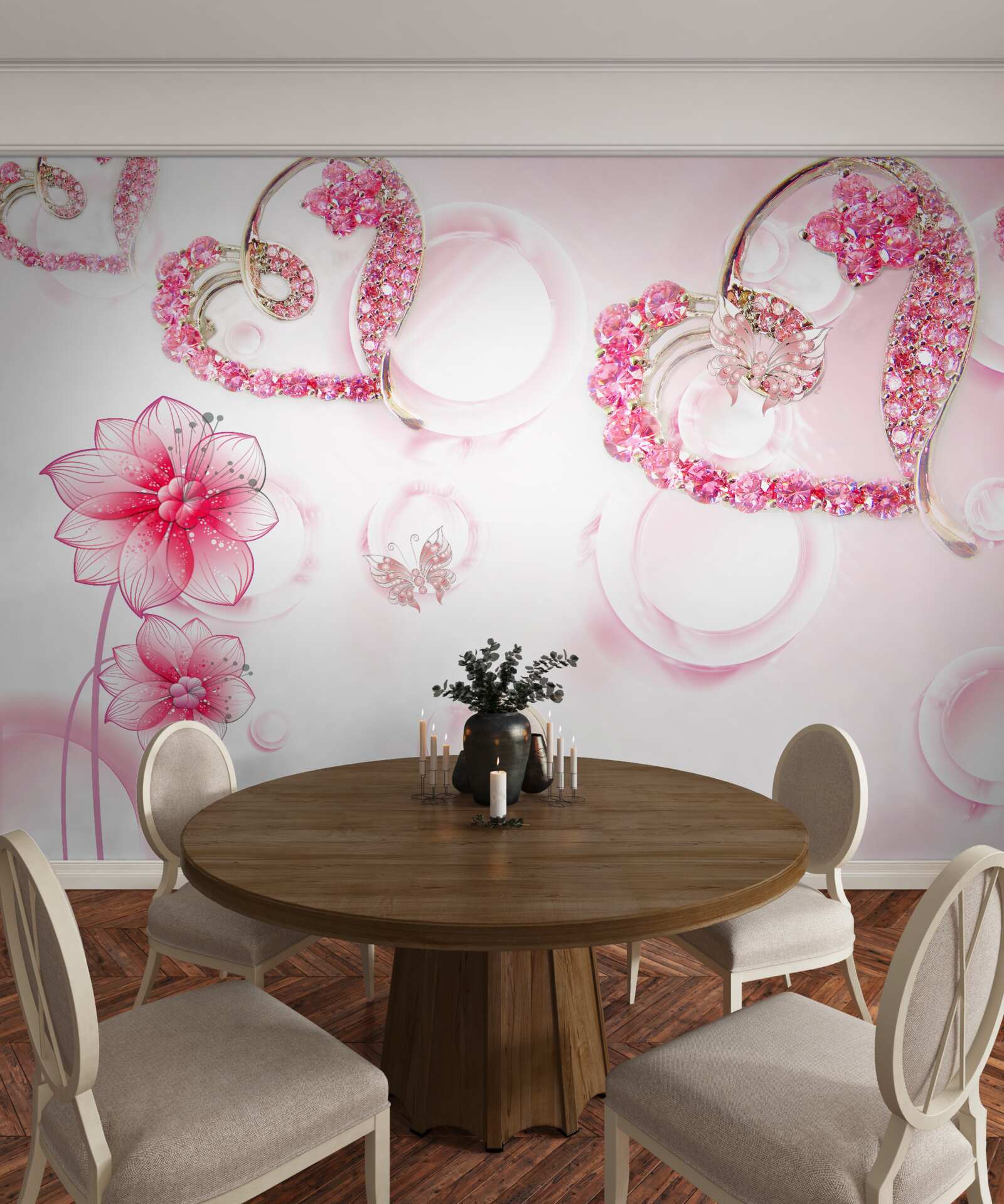 Papier peint bijoux en or avec pierres