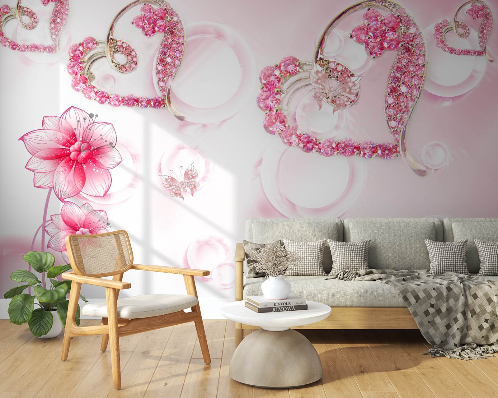 Papier peint bijoux en or avec pierres