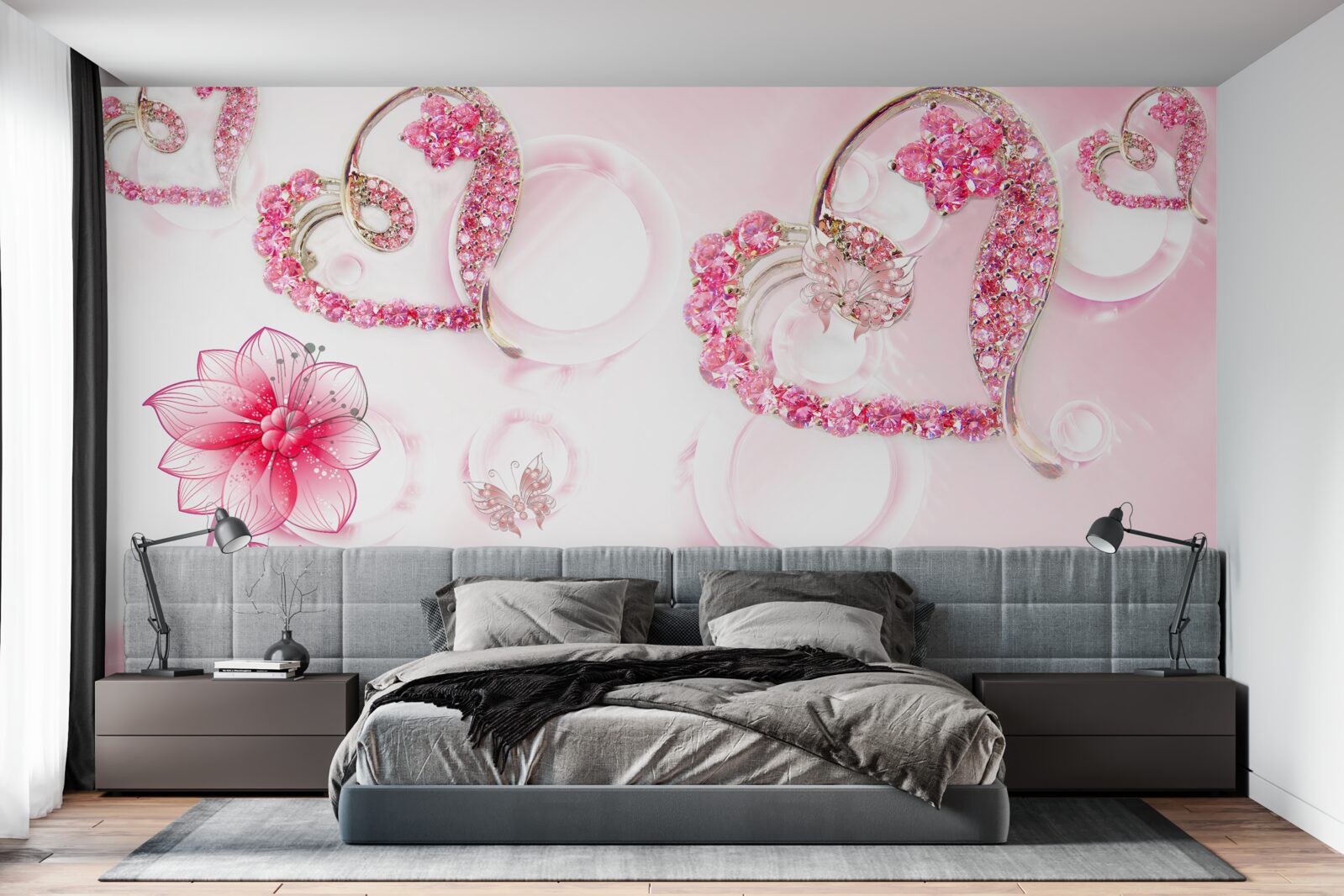 Papier peint bijoux en or avec pierres