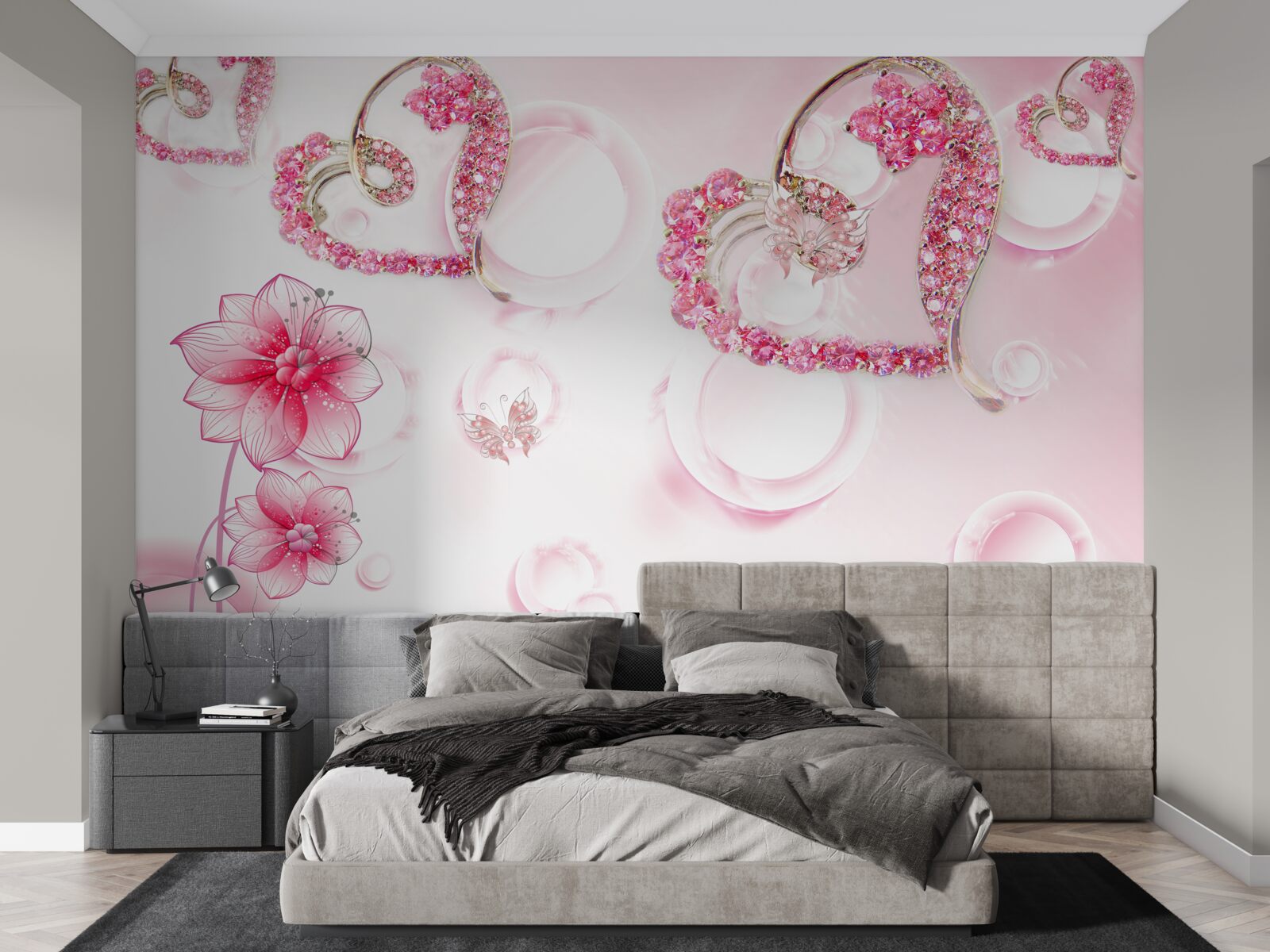 Papier peint bijoux en or avec pierres