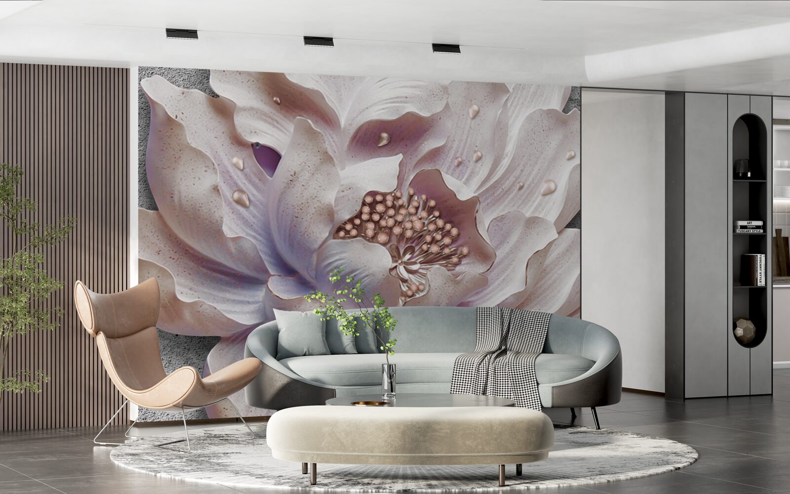 Papier peint bourgeon de pivoine exquis