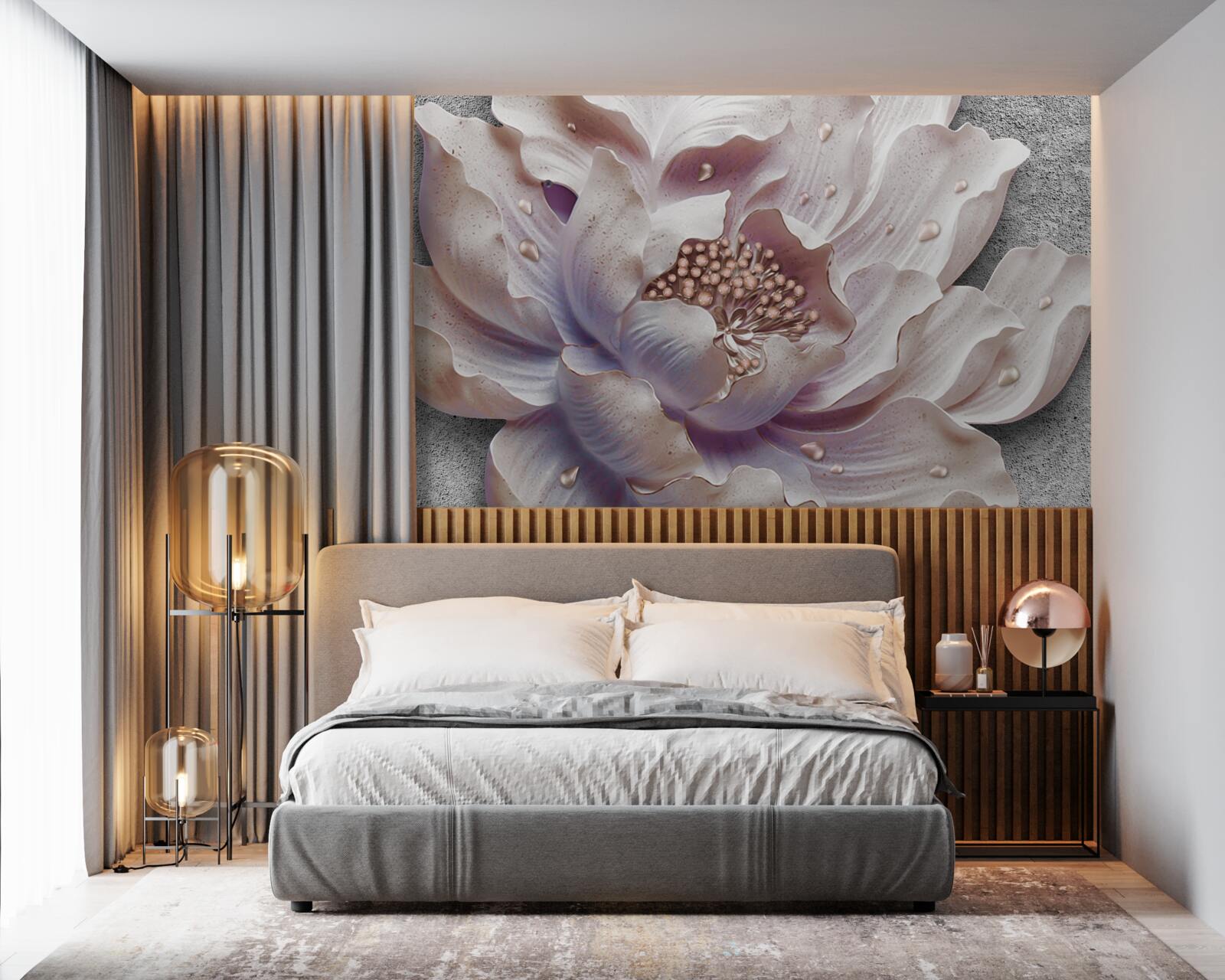 Papier peint bourgeon de pivoine exquis