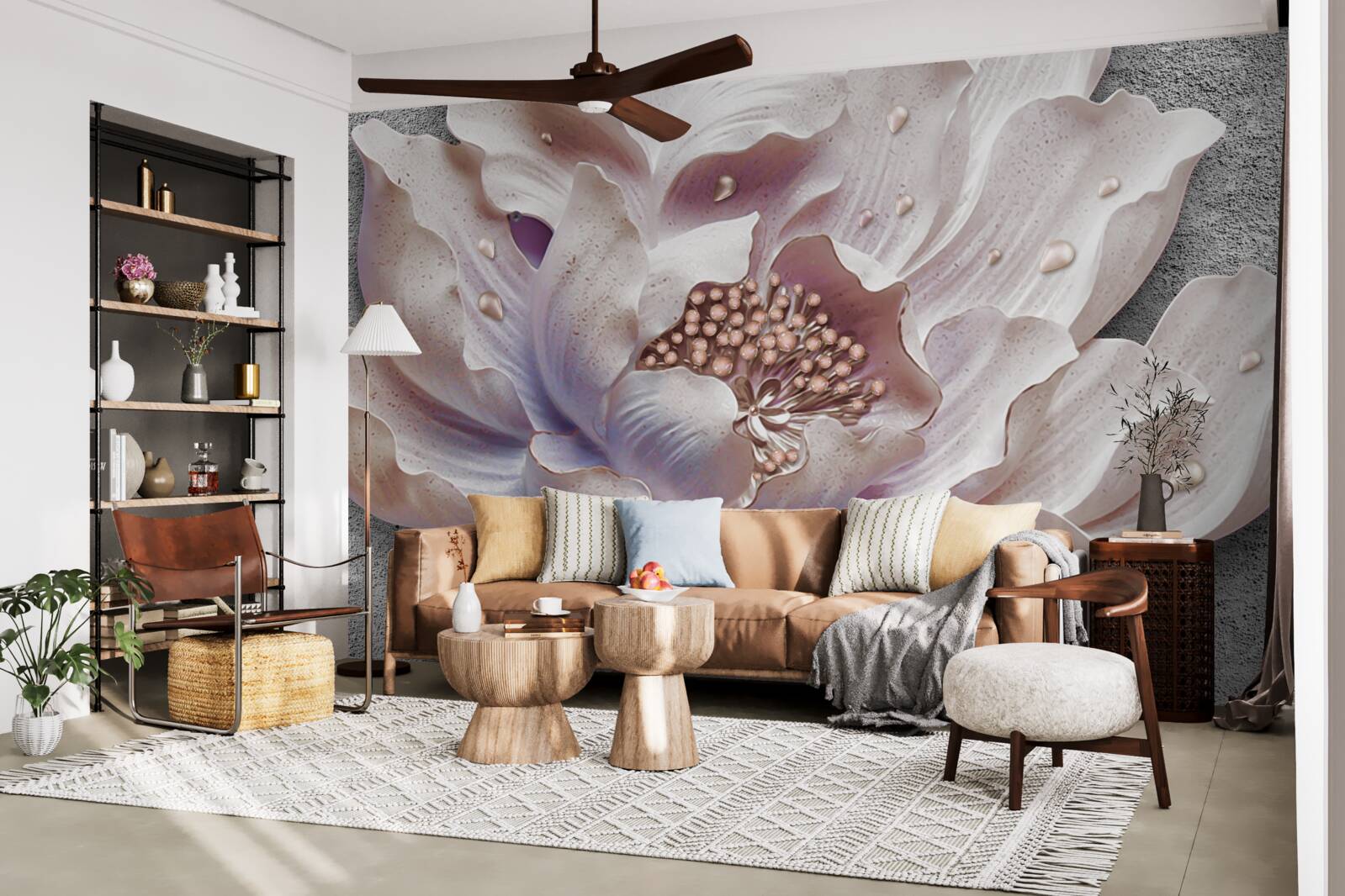 Papier peint bourgeon de pivoine exquis