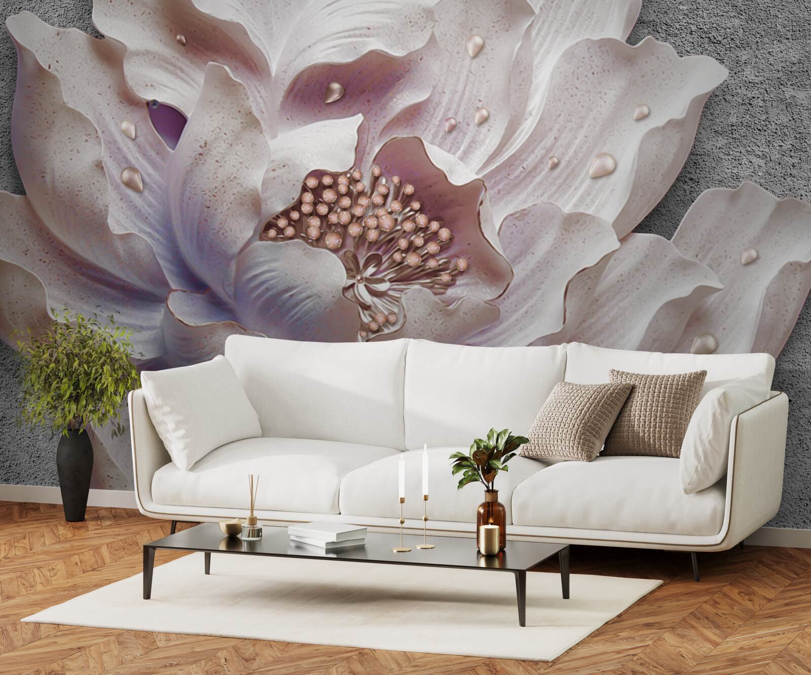 Papier peint bourgeon de pivoine exquis