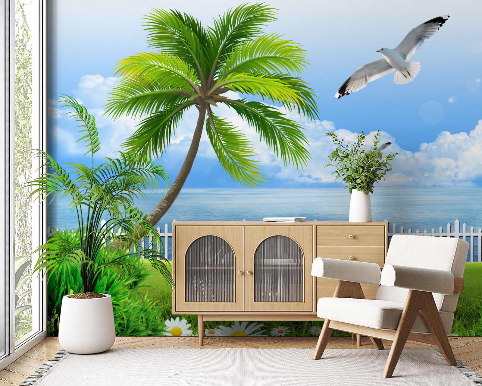 Papier peint journée ensoleillée près de la côte