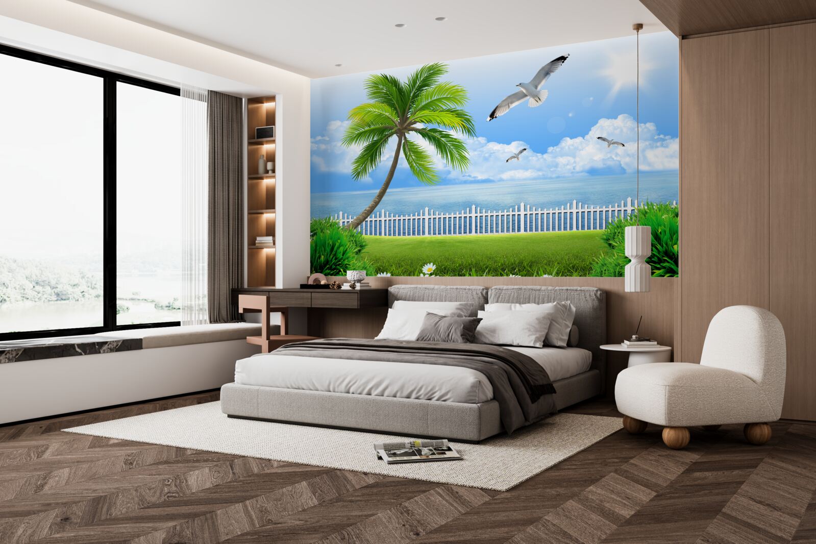 Papier peint journée ensoleillée près de la côte