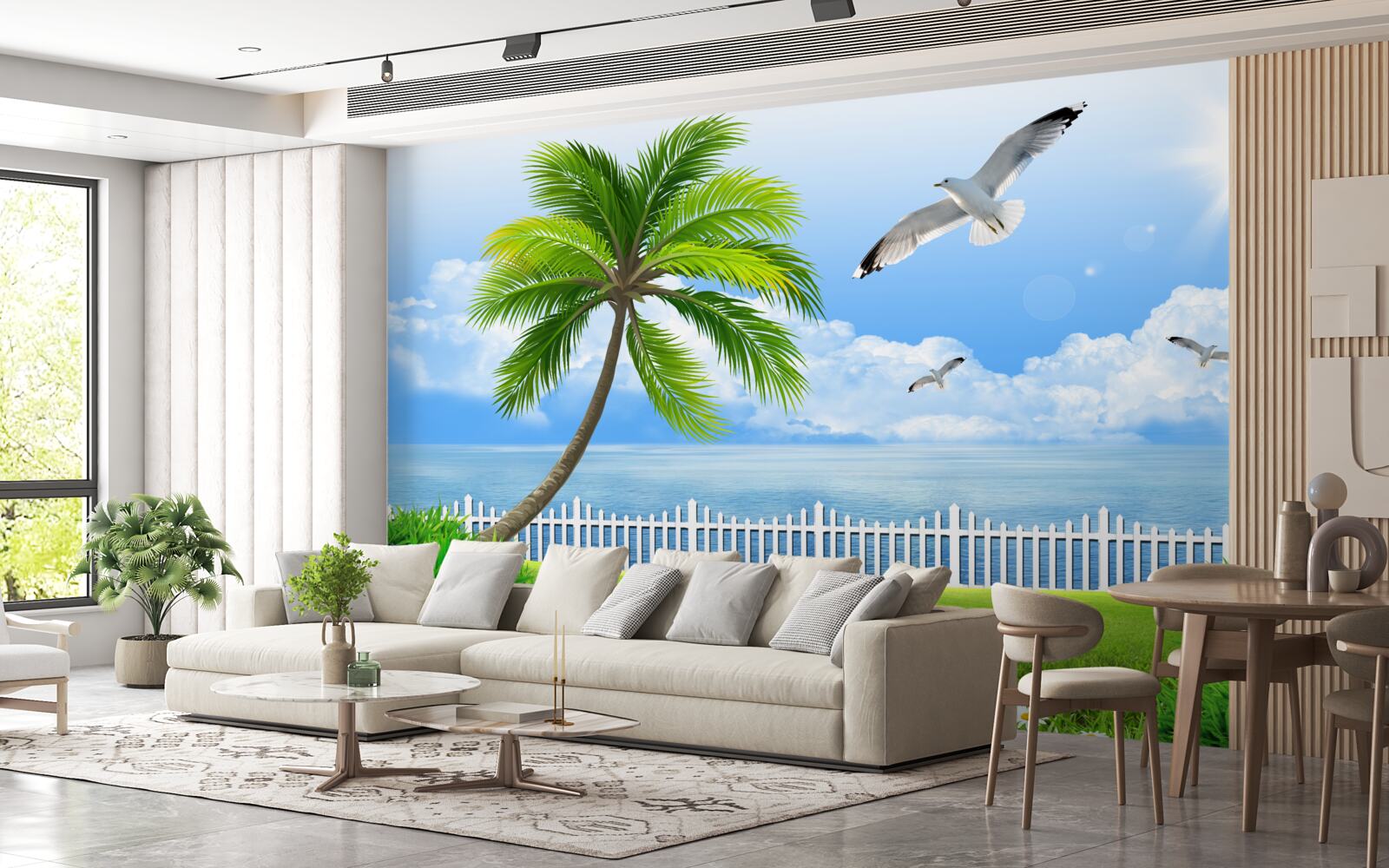 Papier peint journée ensoleillée près de la côte