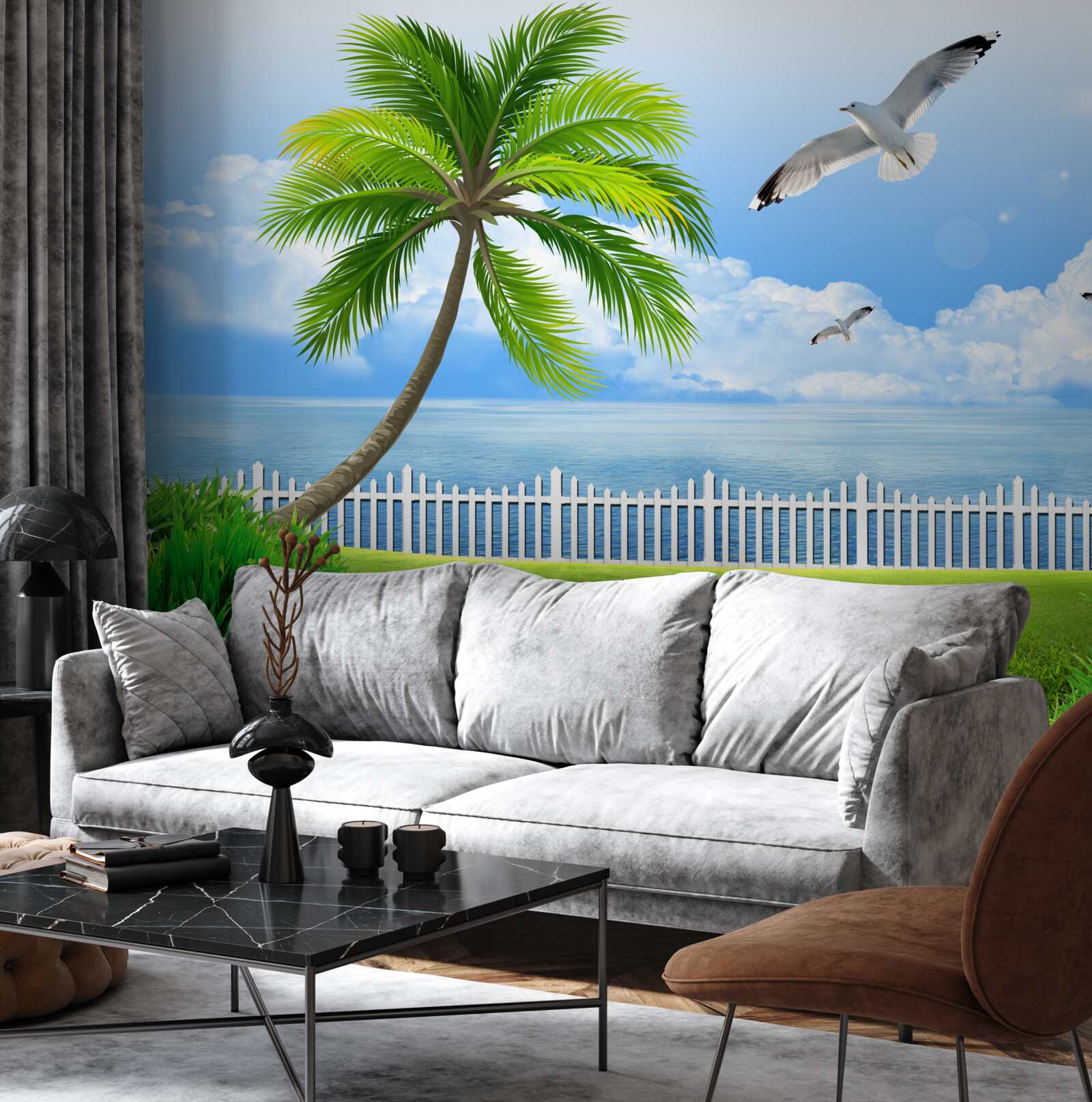 Papier peint journée ensoleillée près de la côte