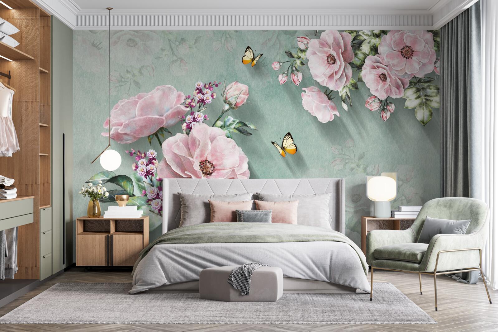 Papier peint des branches de fleurs magnifiques