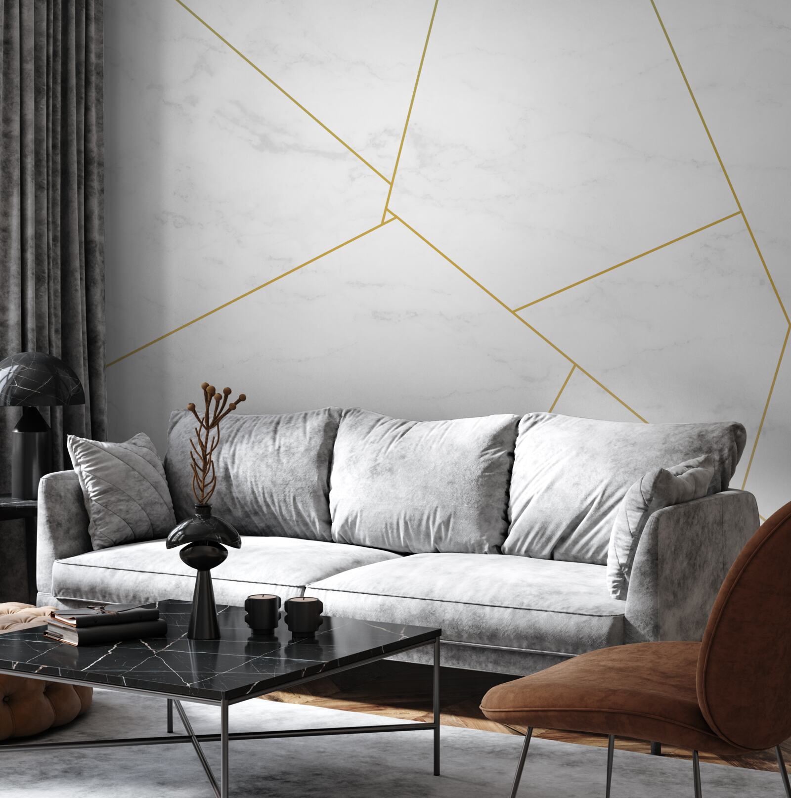 Papier peint marbre aux proportions divines