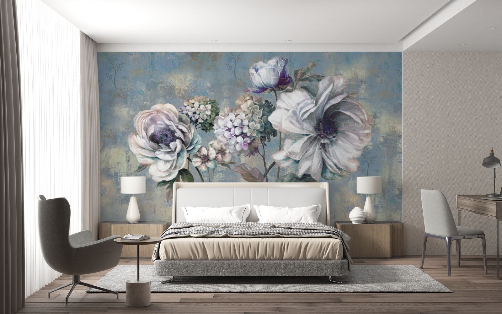 Papier peint bouquet de fleurs d'été