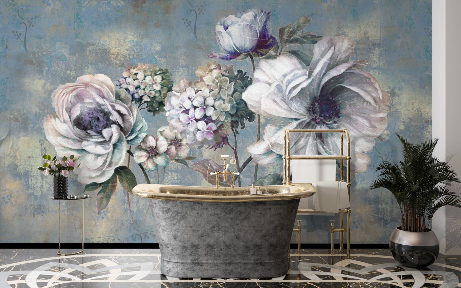 Papier peint bouquet de fleurs d'été