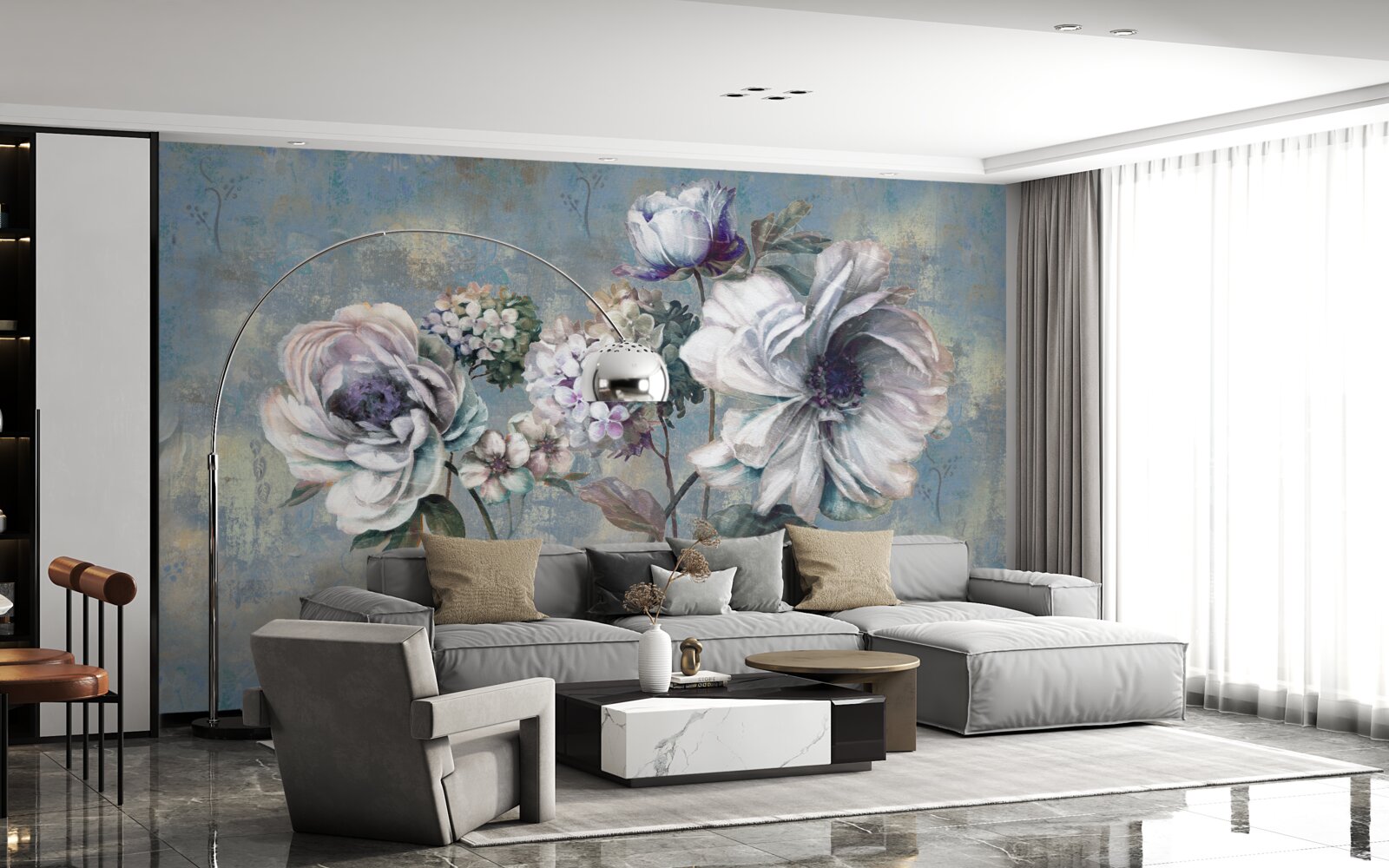 Papier peint bouquet de fleurs d'été