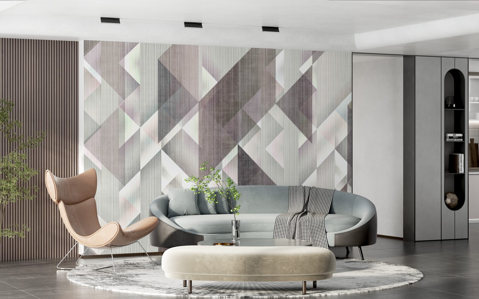 Papier peint des formes géométriques disposées verticalement