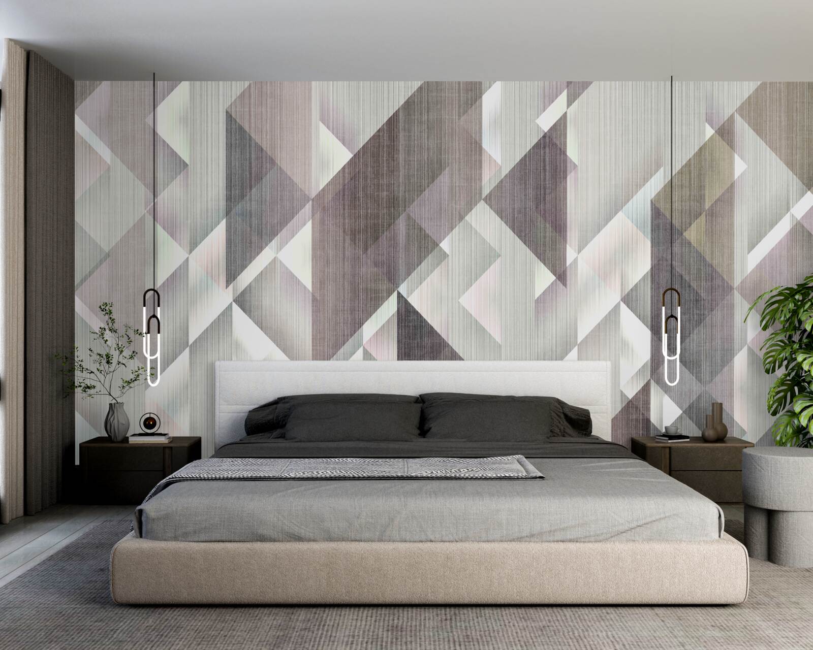 Papier peint des formes géométriques disposées verticalement