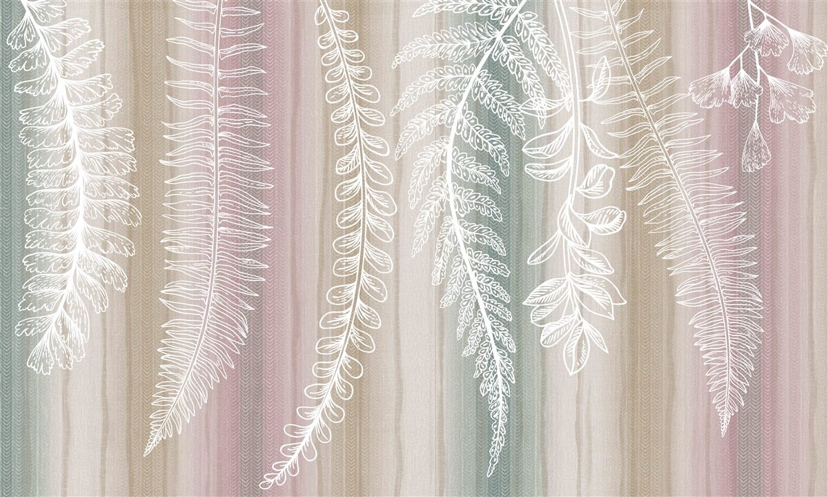 Papier peint les feuilles sont blanches avec un motif abstrait