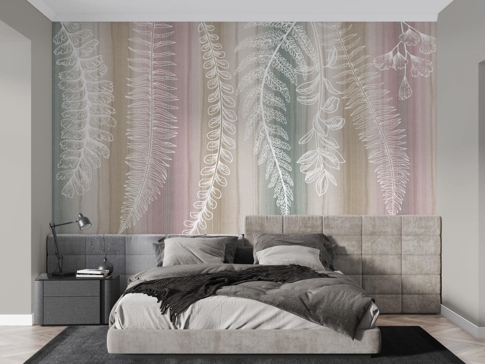 Papier peint les feuilles sont blanches avec un motif abstrait