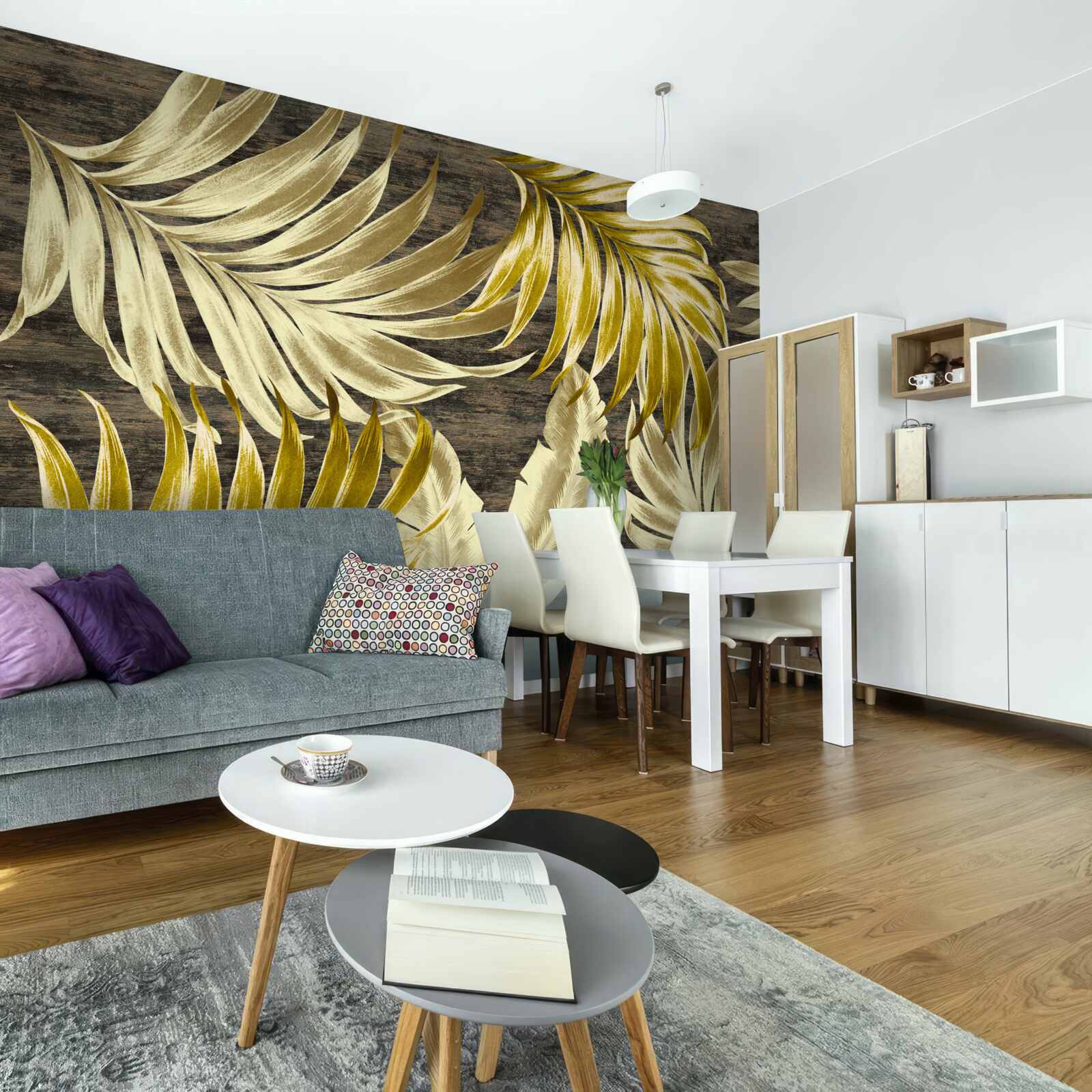 Papier peint feuilles d'arbres tropicaux