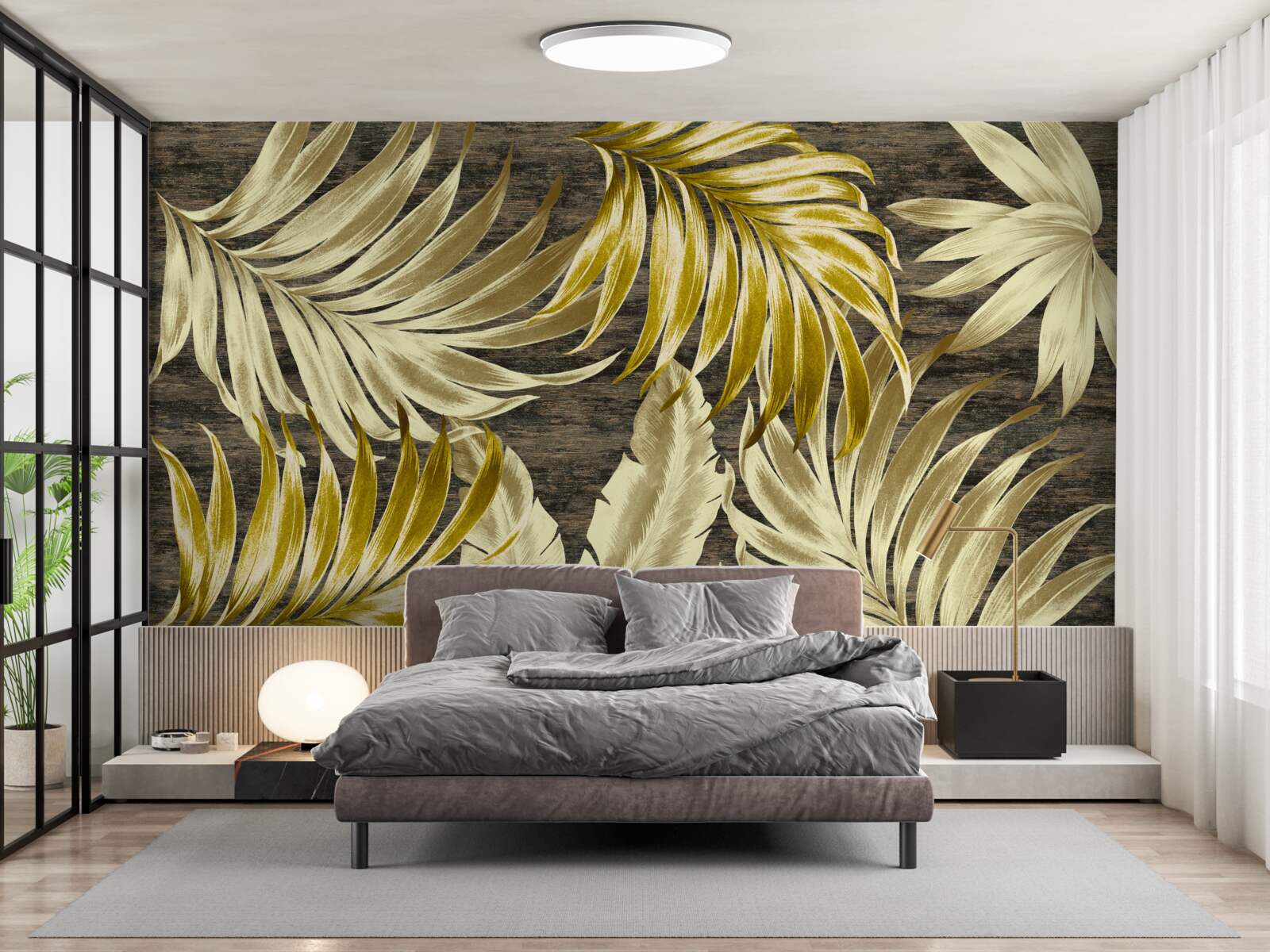 Papier peint feuilles d'arbres tropicaux